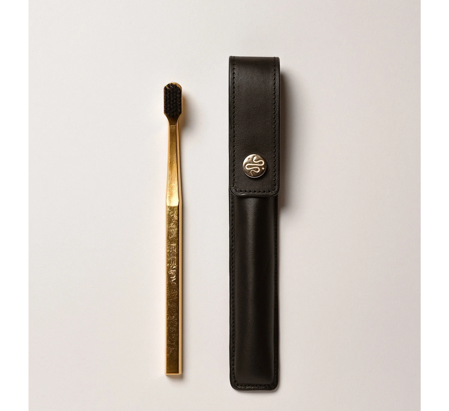 Aurezzi Leather Case & Toothbrush (Soft Bristles)