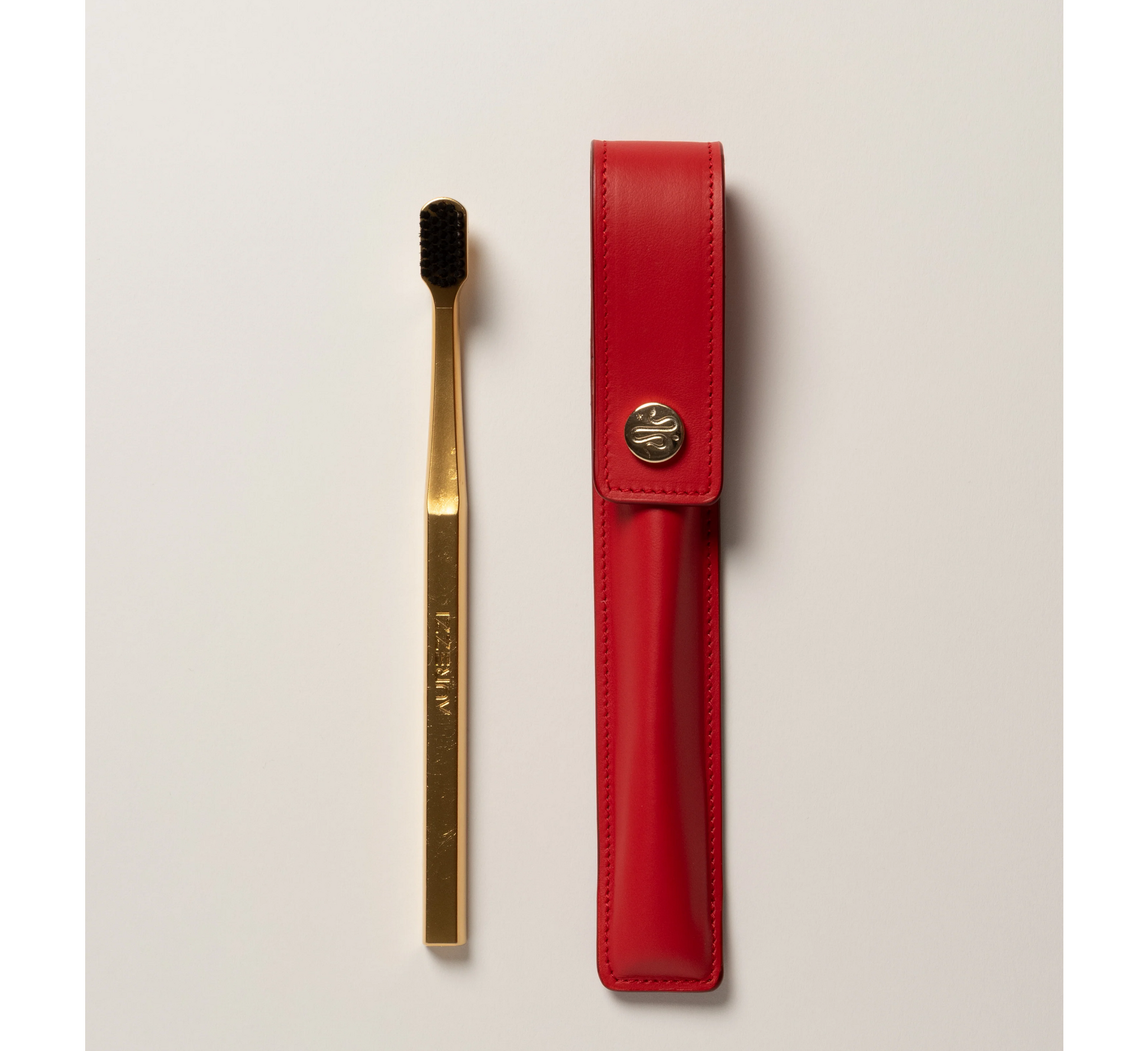 Aurezzi Leather Case & Toothbrush (Soft Bristles)