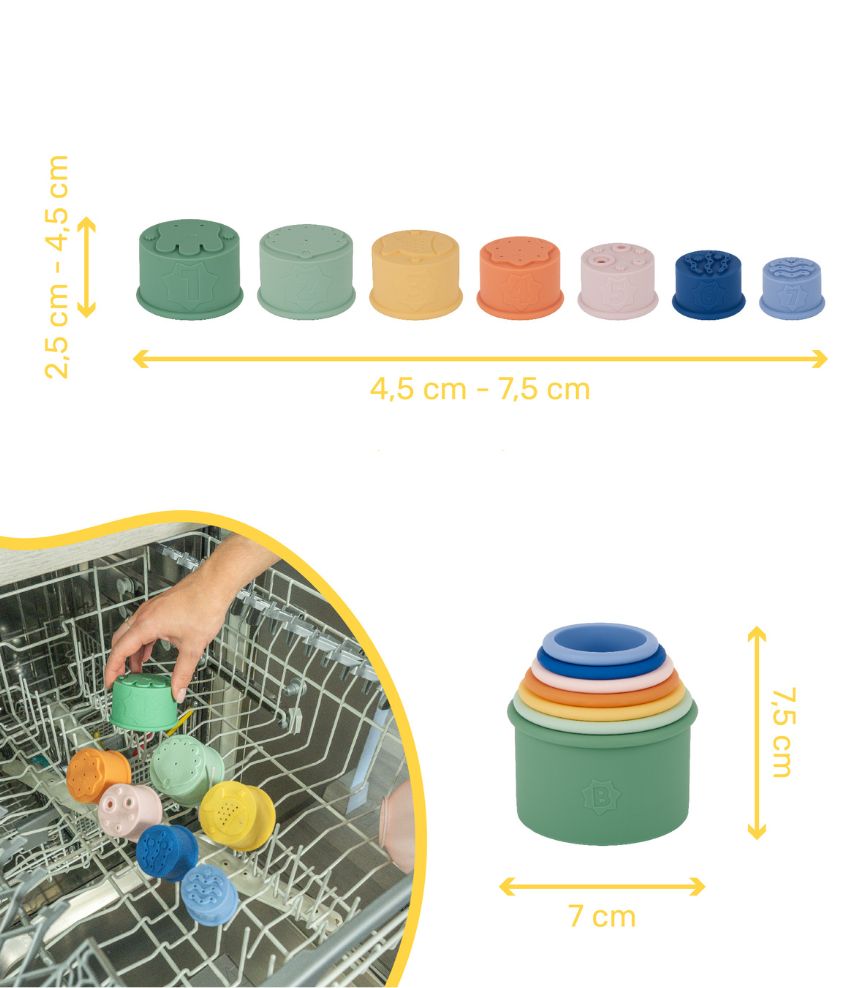 Badabulle Stackable Silicone Cups 7-piece Set