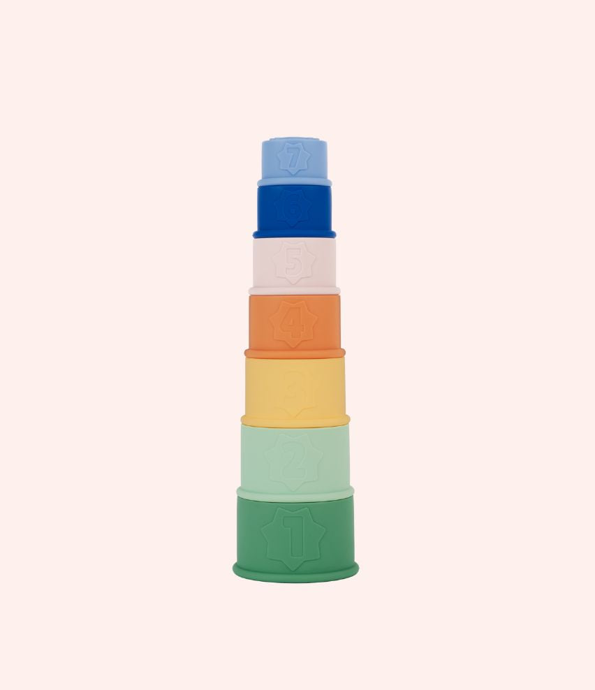 Badabulle Stackable Silicone Cups 7-piece Set