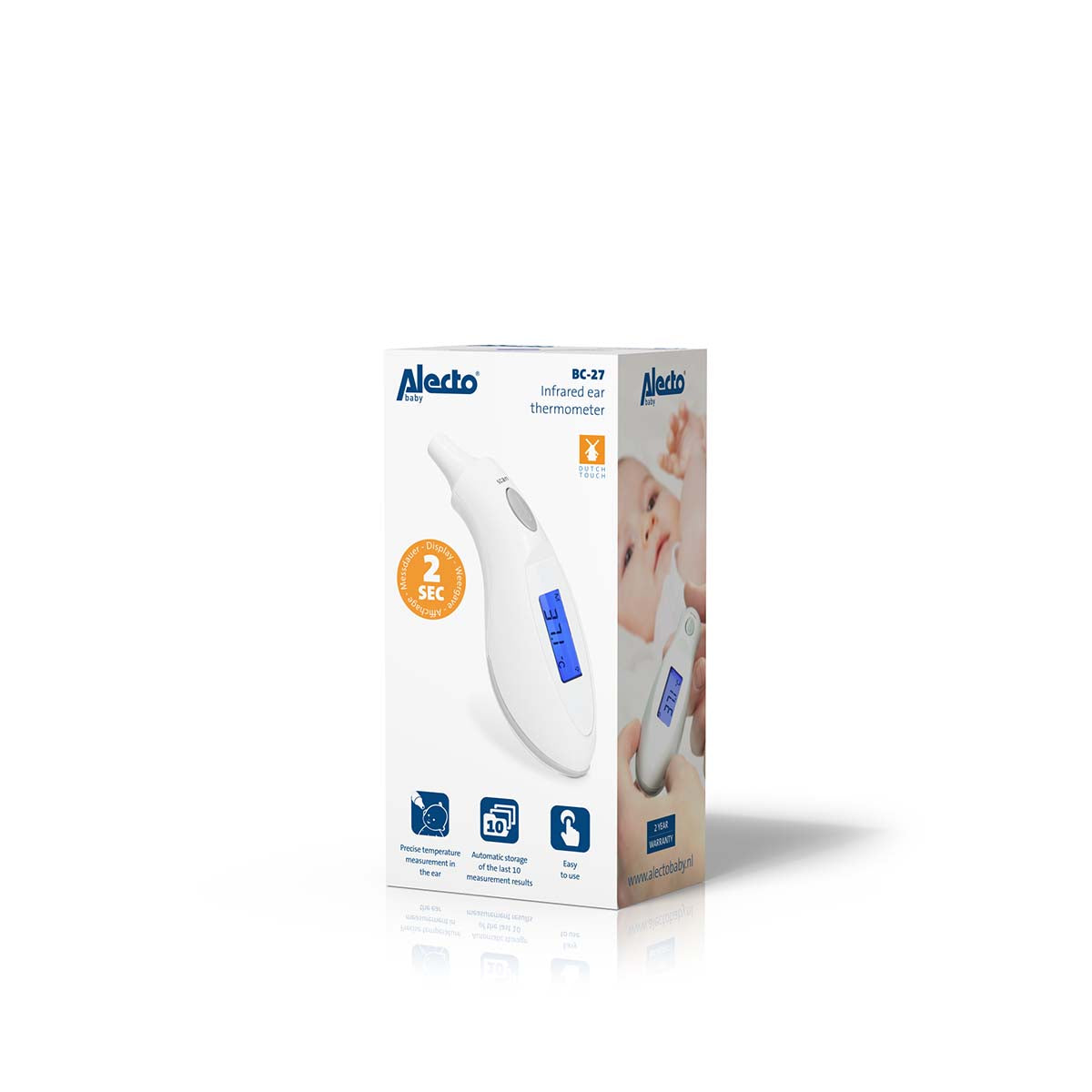 Alecto BC-27 - Infrared ear thermometer, white
