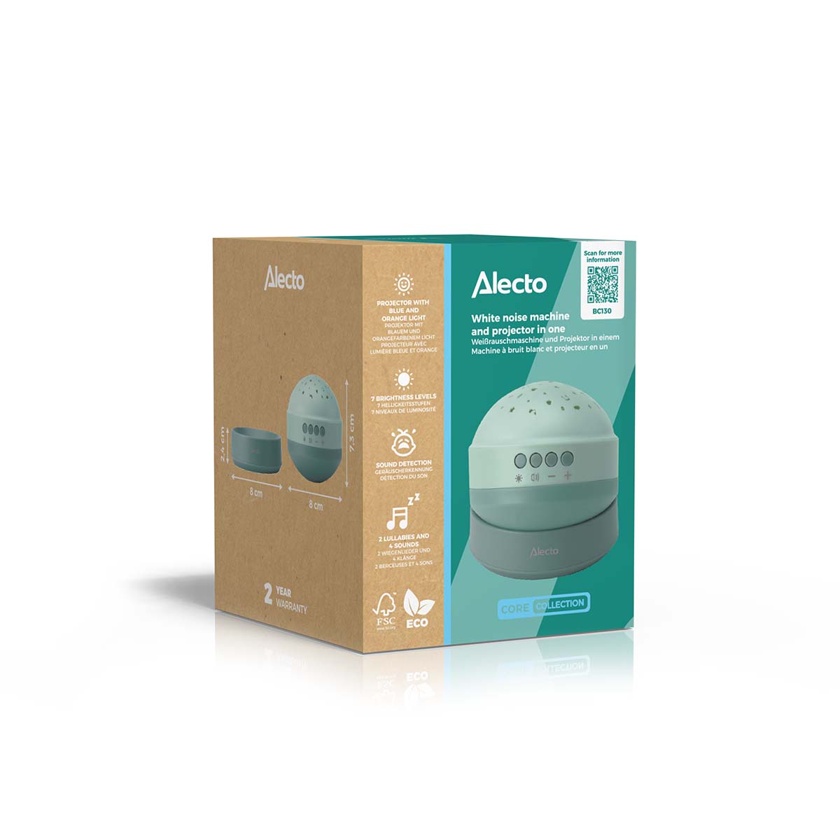 Alecto BC130 - Baby White Noise Machine and Projector - Baby Sleep Aid