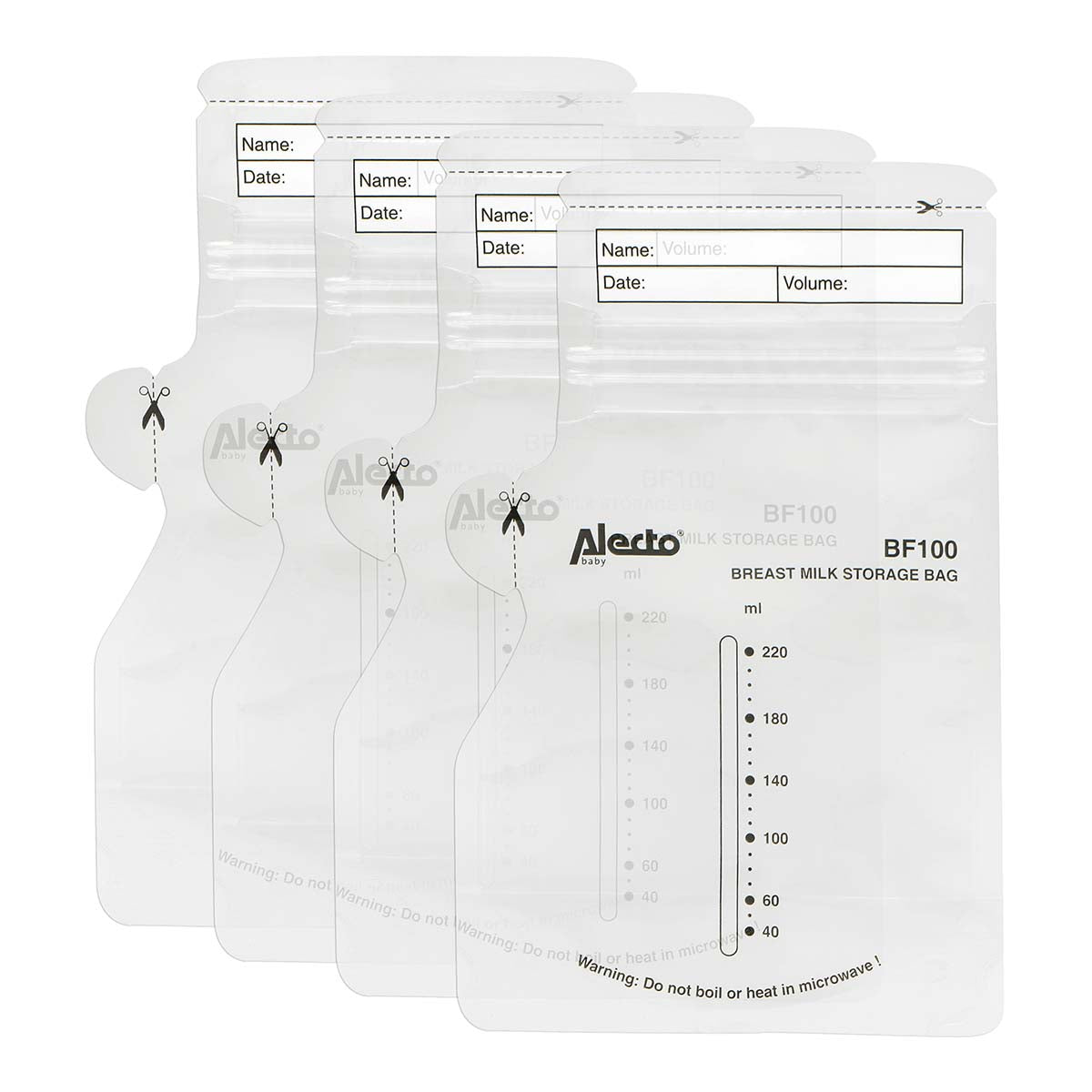 Alecto BF100 - Mother milk storage bags 220 ml, 100 pieces