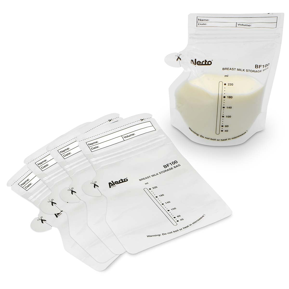 Alecto BF100 - Mother milk storage bags 220 ml, 100 pieces