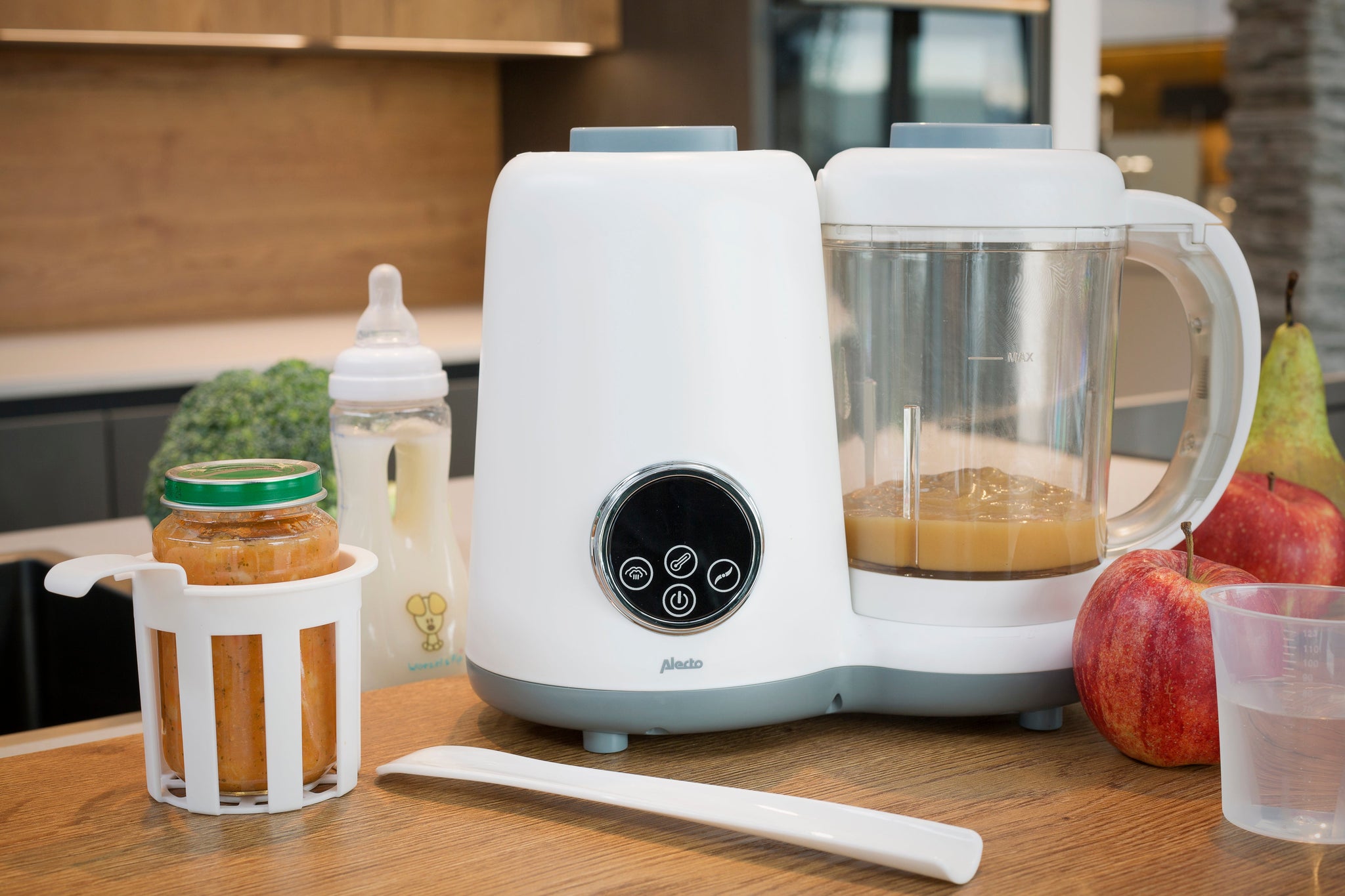 Alecto BFP-66 - 5-in-1 healthy baby food maker, white