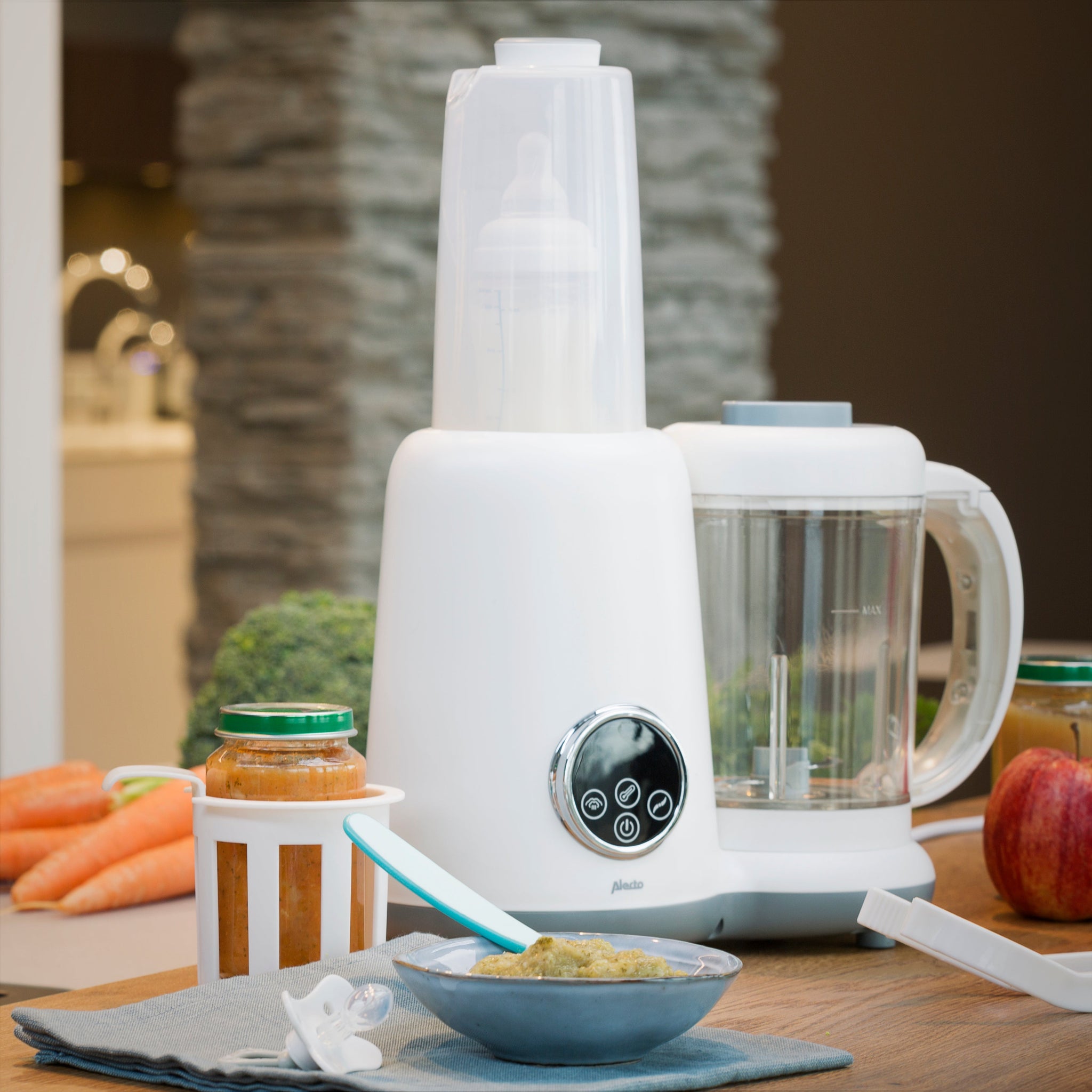 Alecto BFP-66 - 5-in-1 healthy baby food maker, white