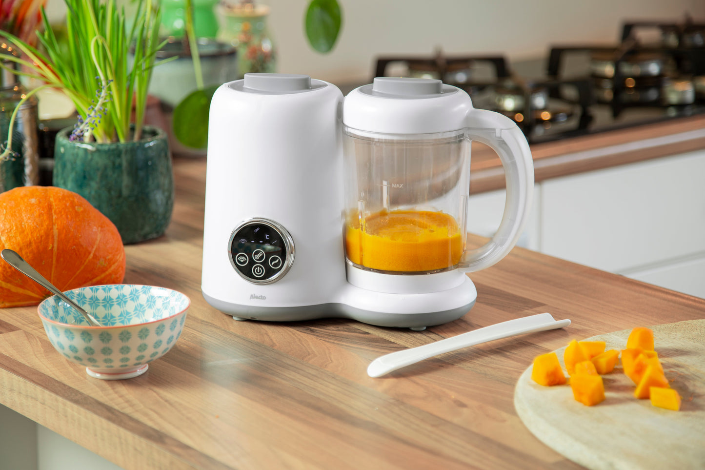 Alecto BFP-66 - 5-in-1 healthy baby food maker, white