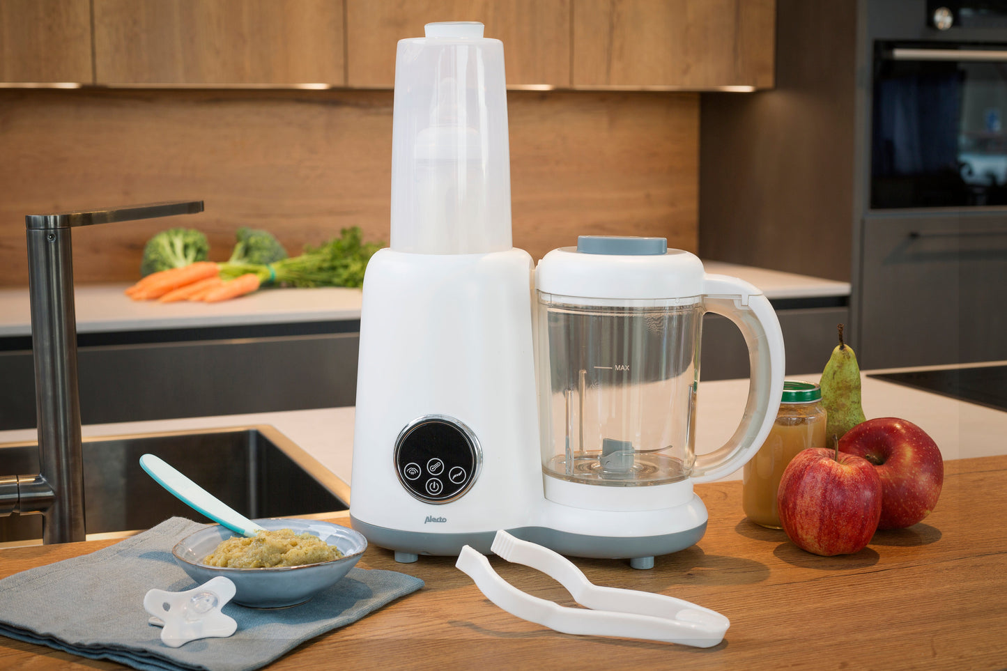 Alecto BFP-66 - 5-in-1 healthy baby food maker, white