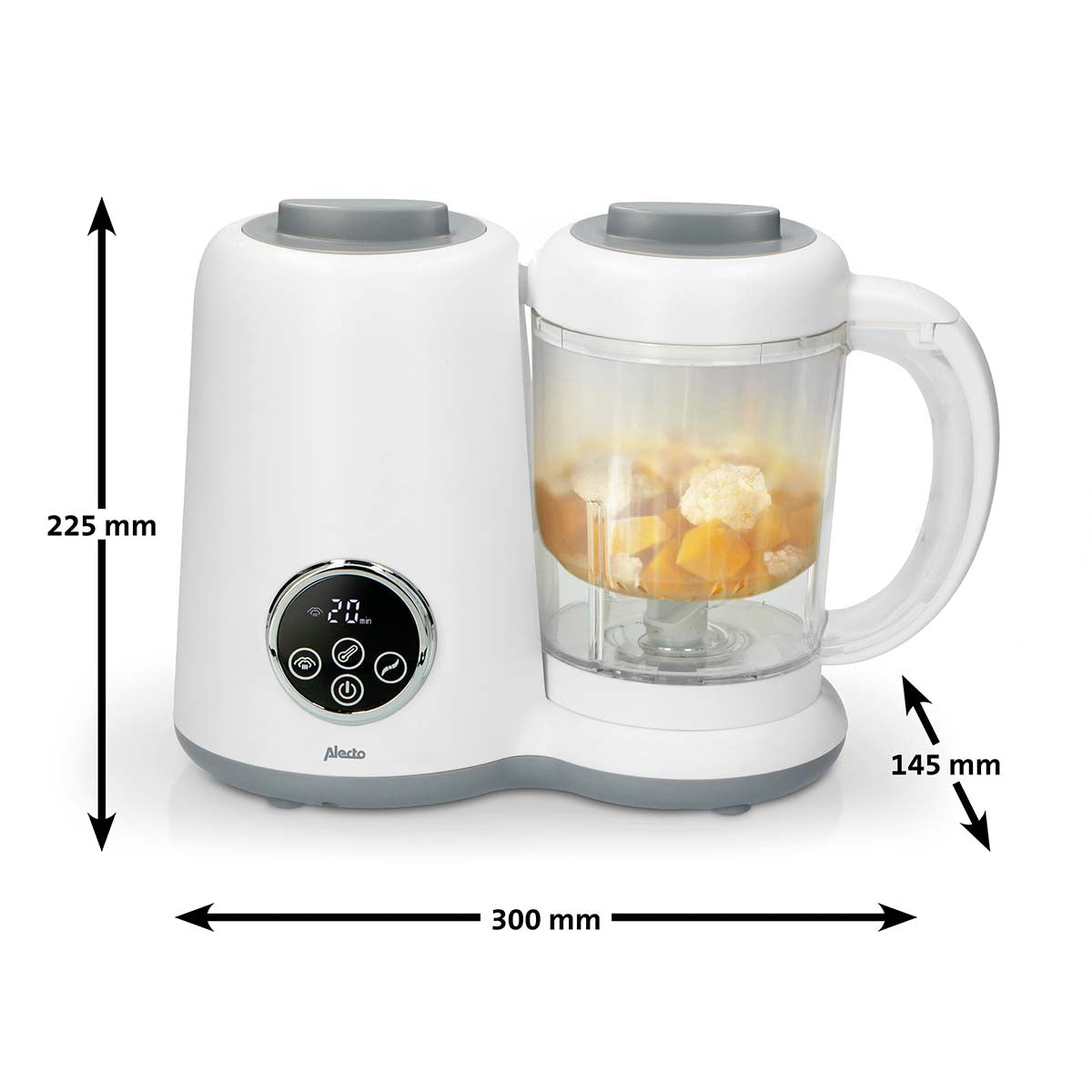 Alecto BFP-66 - 5-in-1 healthy baby food maker, white