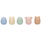Alecto BT5 - Set of five colourful bath toys with thermometer - Bath toys for babies and children