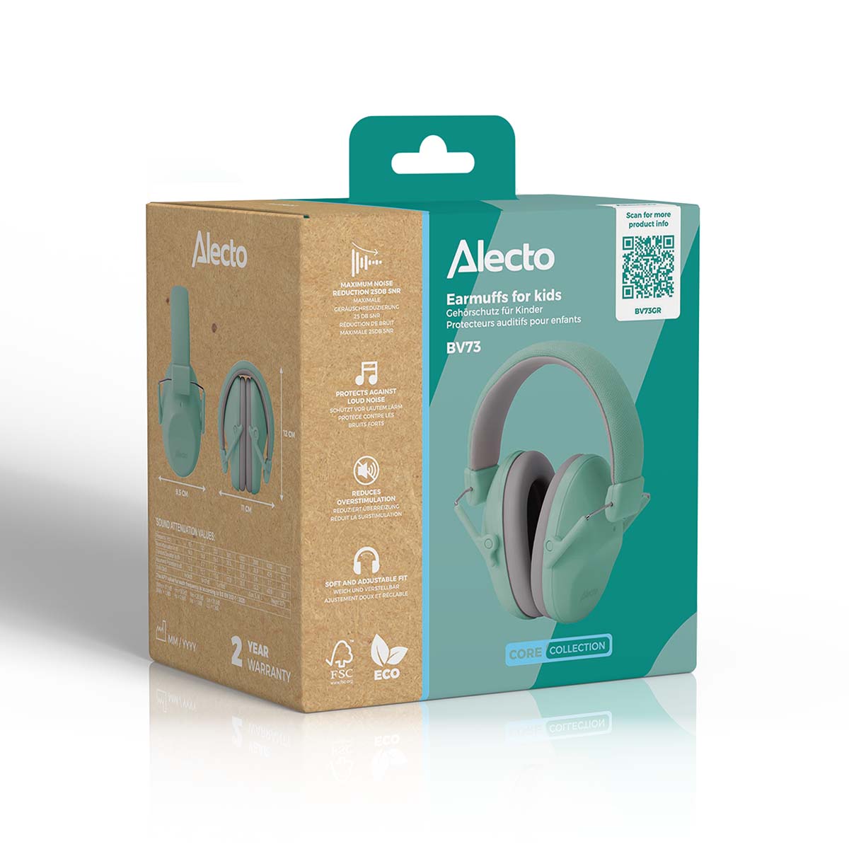 Alecto BV73GR - Kids Hearing Protection - Green