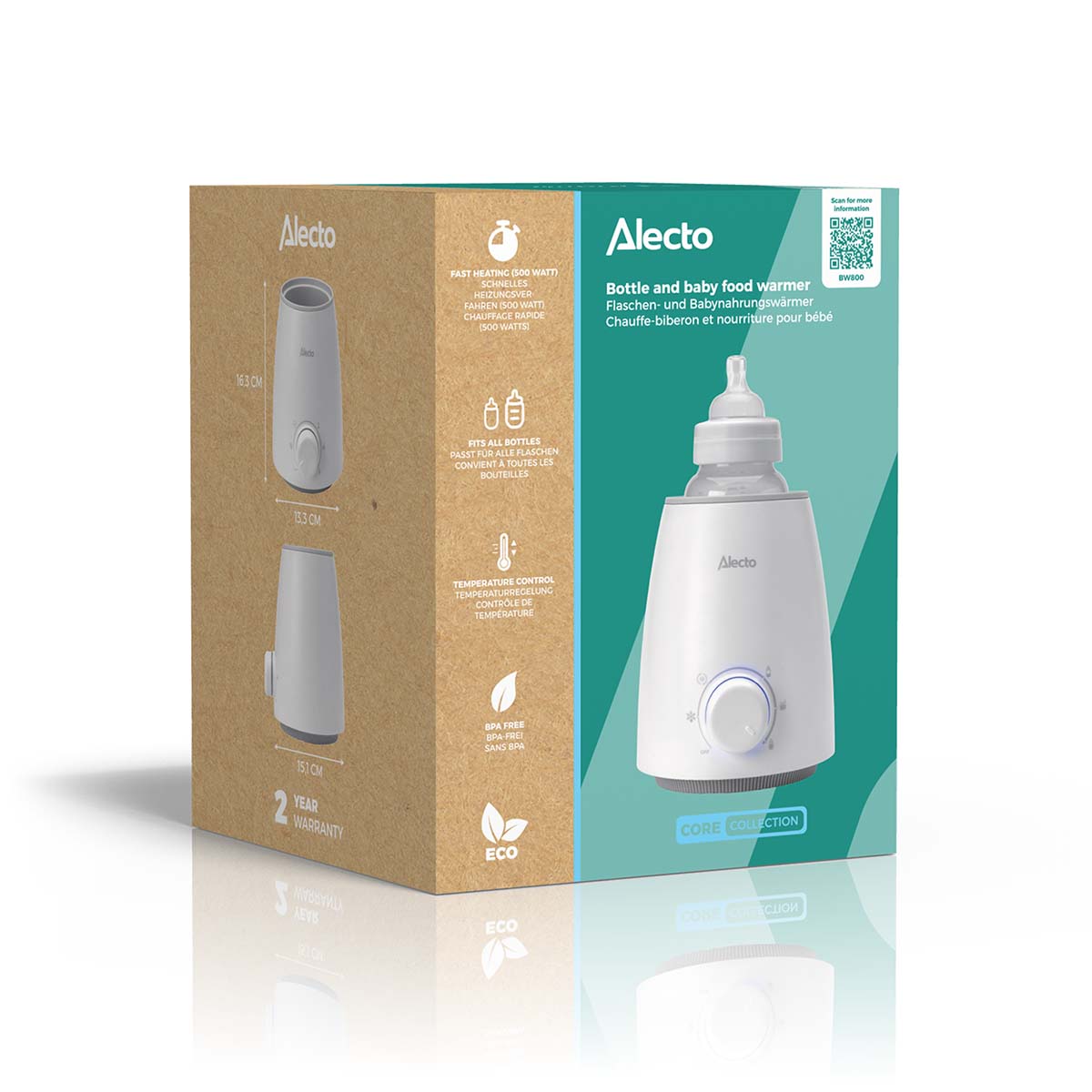 Alecto BW800 – Bottle Warmer – Suitable for All Bottles
