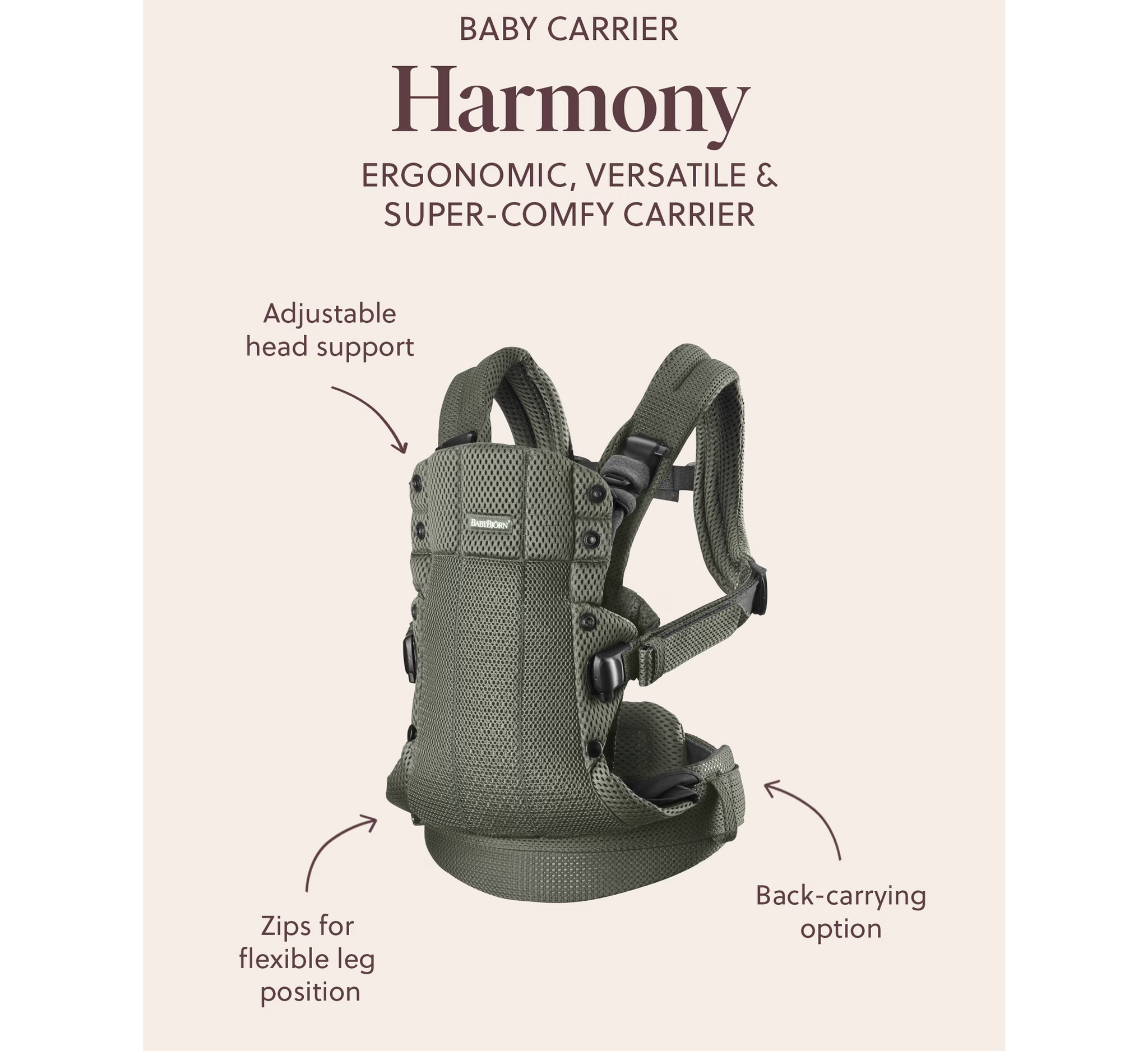 BabyBjörn Baby Carrier Harmony 0-3 Years (3.2-15 kg)