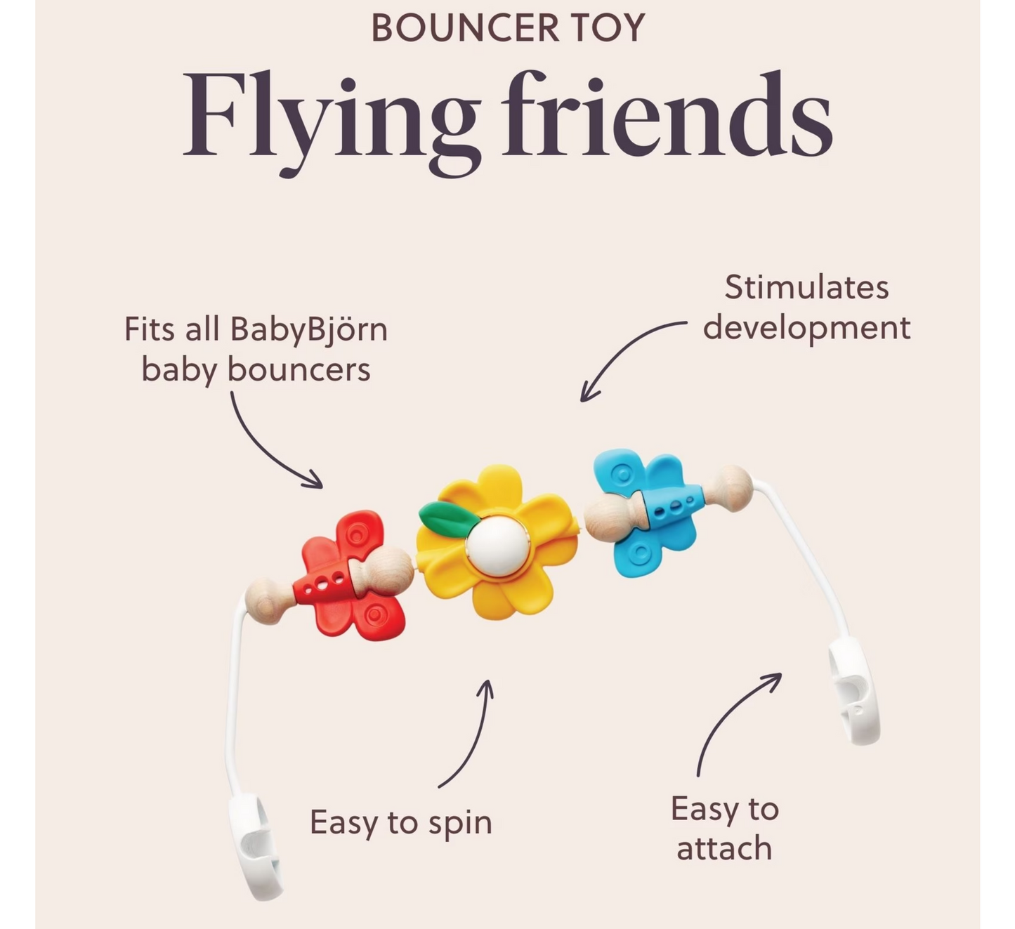 BabyBjörn Toy for Bouncer – Flying Friends (0 Months+)
