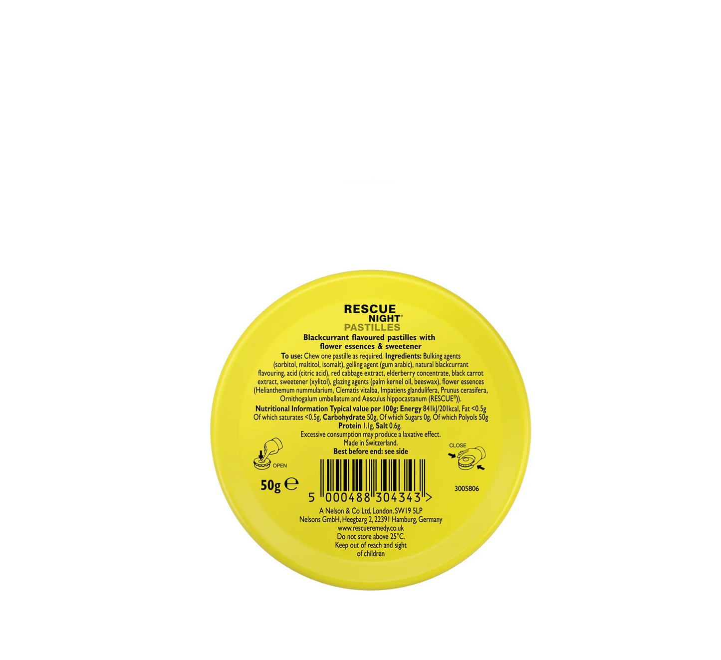 Bach Rescue Night Pastilles Blackcurrant Flavour *50g