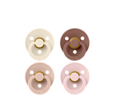 Bibs Colour Round Shape Size 1 Pacifiers - 4 Pack (0-6 Muajsh)