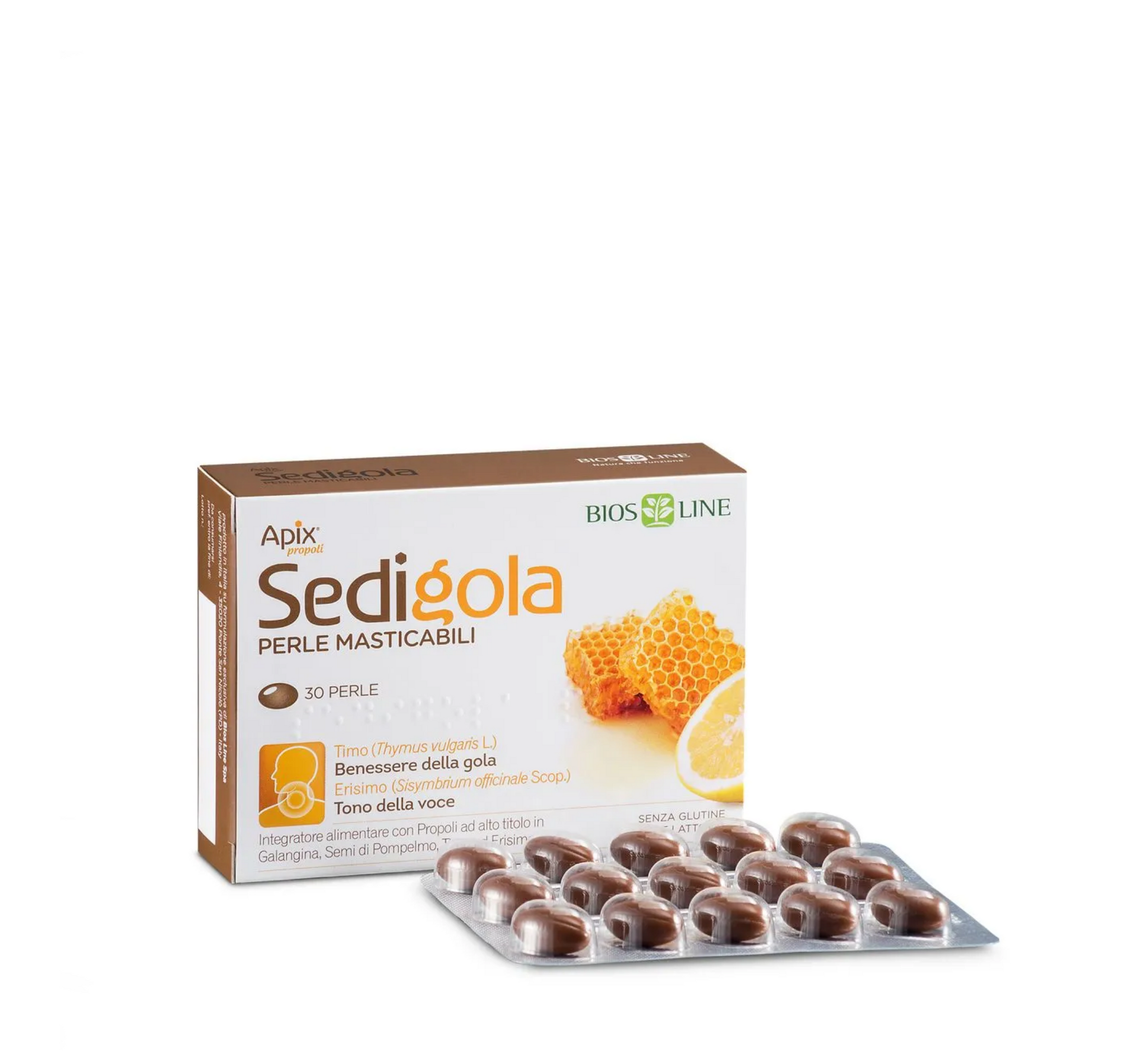 Biosline Apix Propoli Sedigola Perle Masticabili *30caps