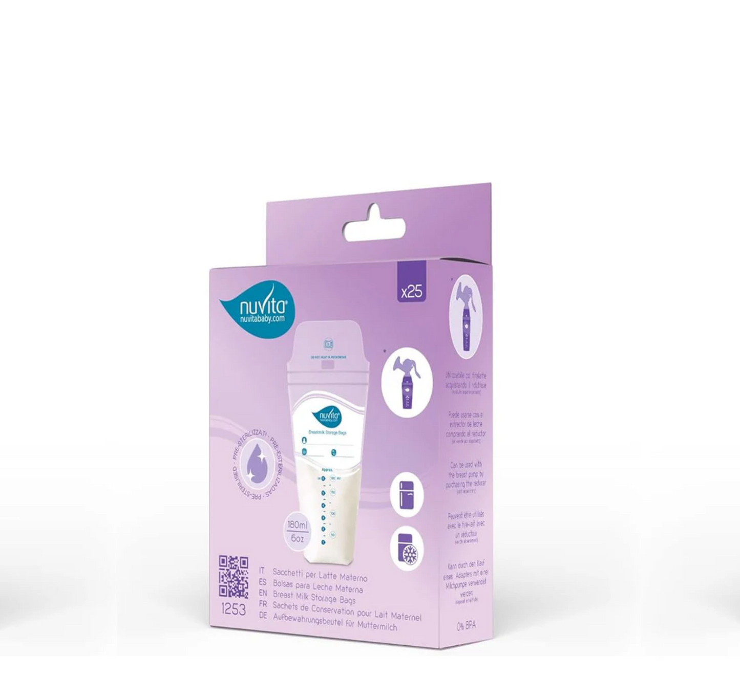 Qese për ruajtjen e qumështit të gjirit Nuvita *25 copë