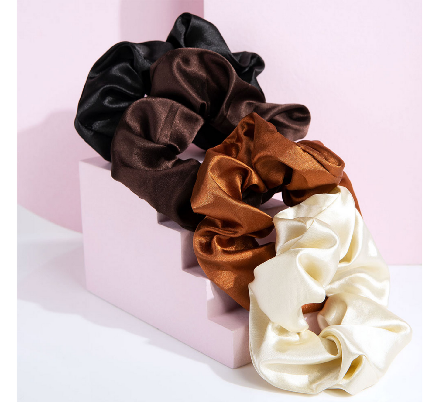 Brushworks Satin Scrunchies (Pack of 4)