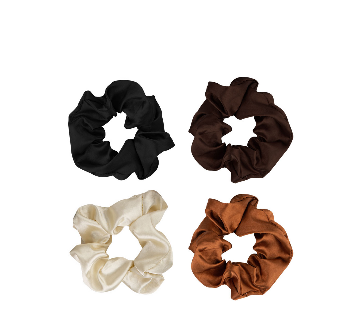 Brushworks Satin Scrunchies (Pack of 4)