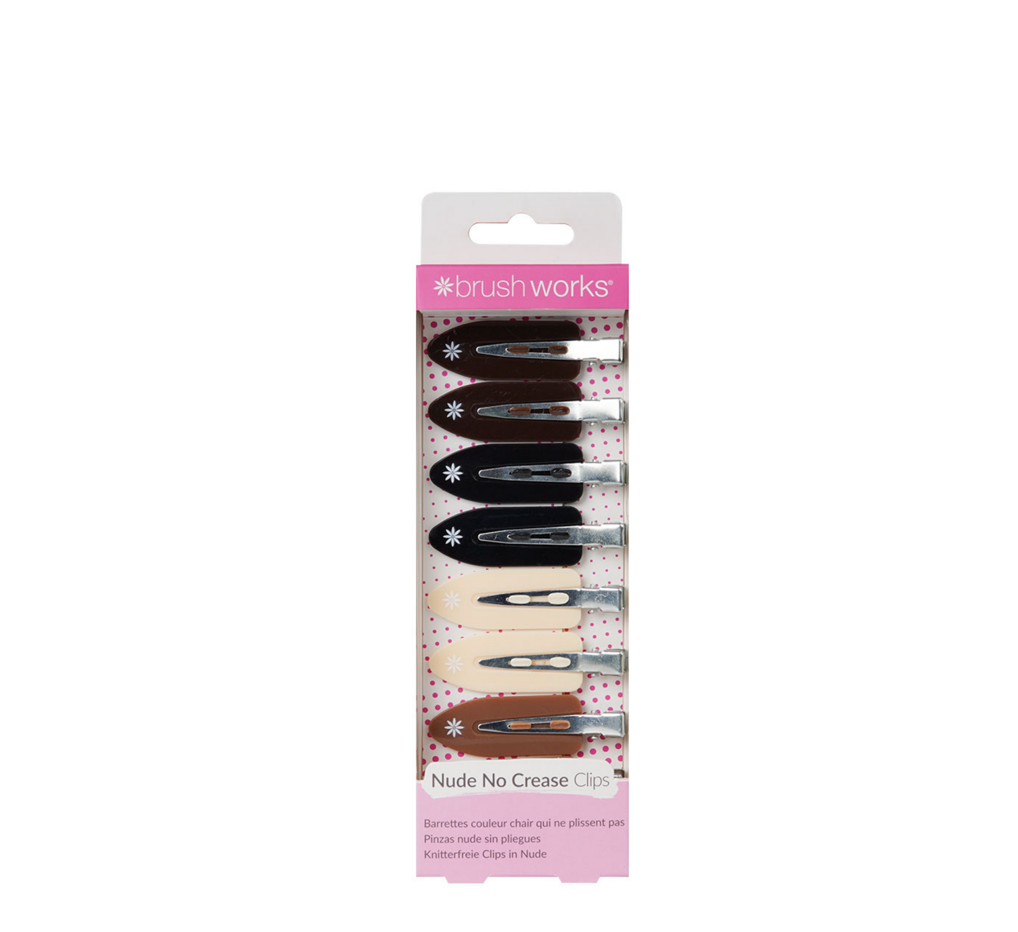Brushworks Nude No Crease Hair Clips (Pack of 8)