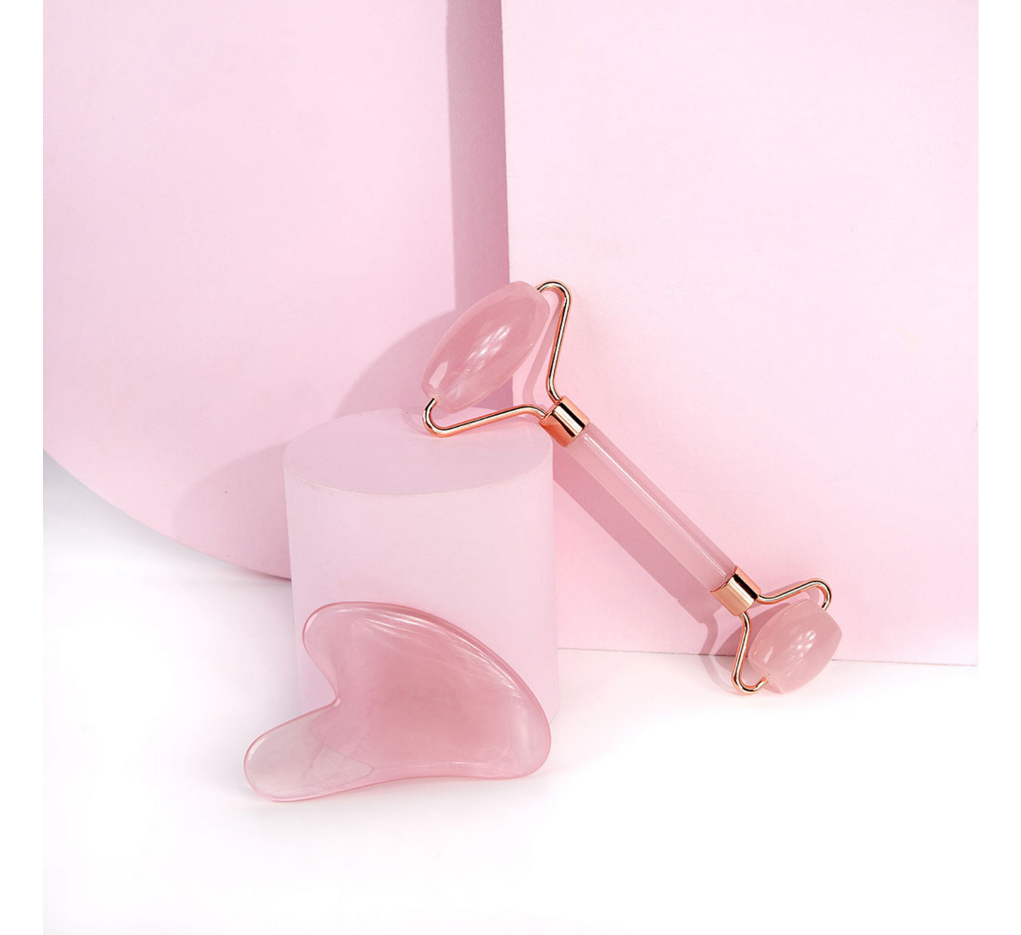 Brushworks Rose Resin Roller & Gua Sha