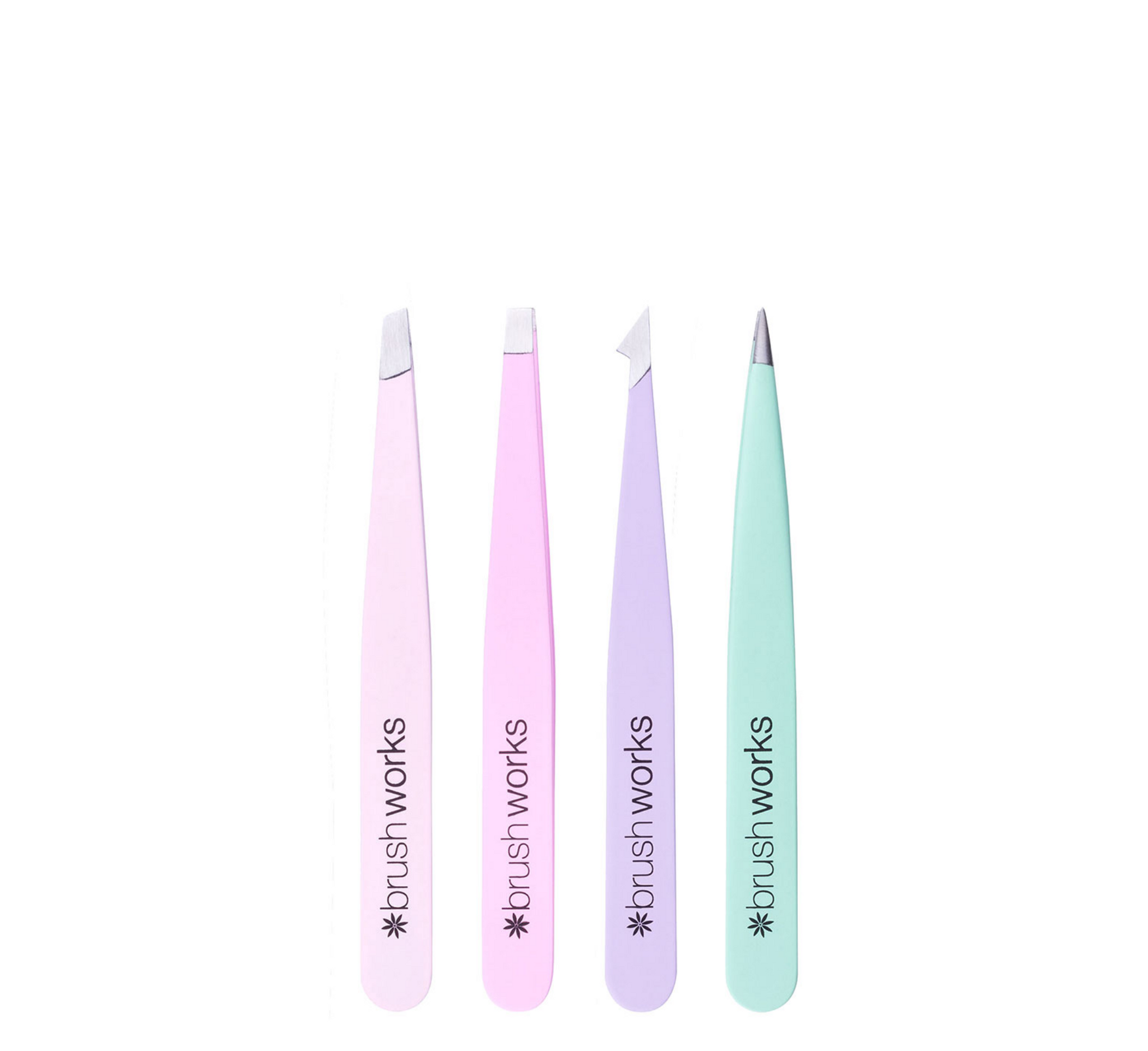 Brushworks 4 Piece Combination Tweezer Set