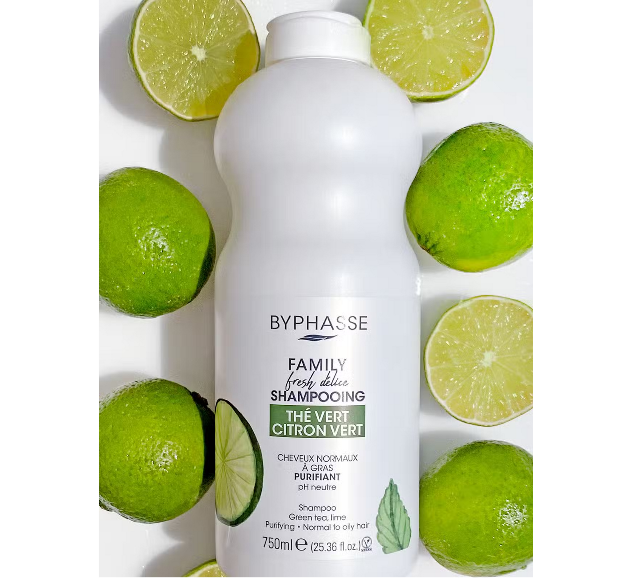 Byphasse Family Fresh Delice Shampoo Green Tea & Lime (Normal to Oily Hair) *750ml