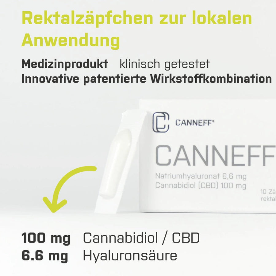 CANNEFF SUP Rectal Suppositories with CBD & Hyaluronic Acid *10pcs