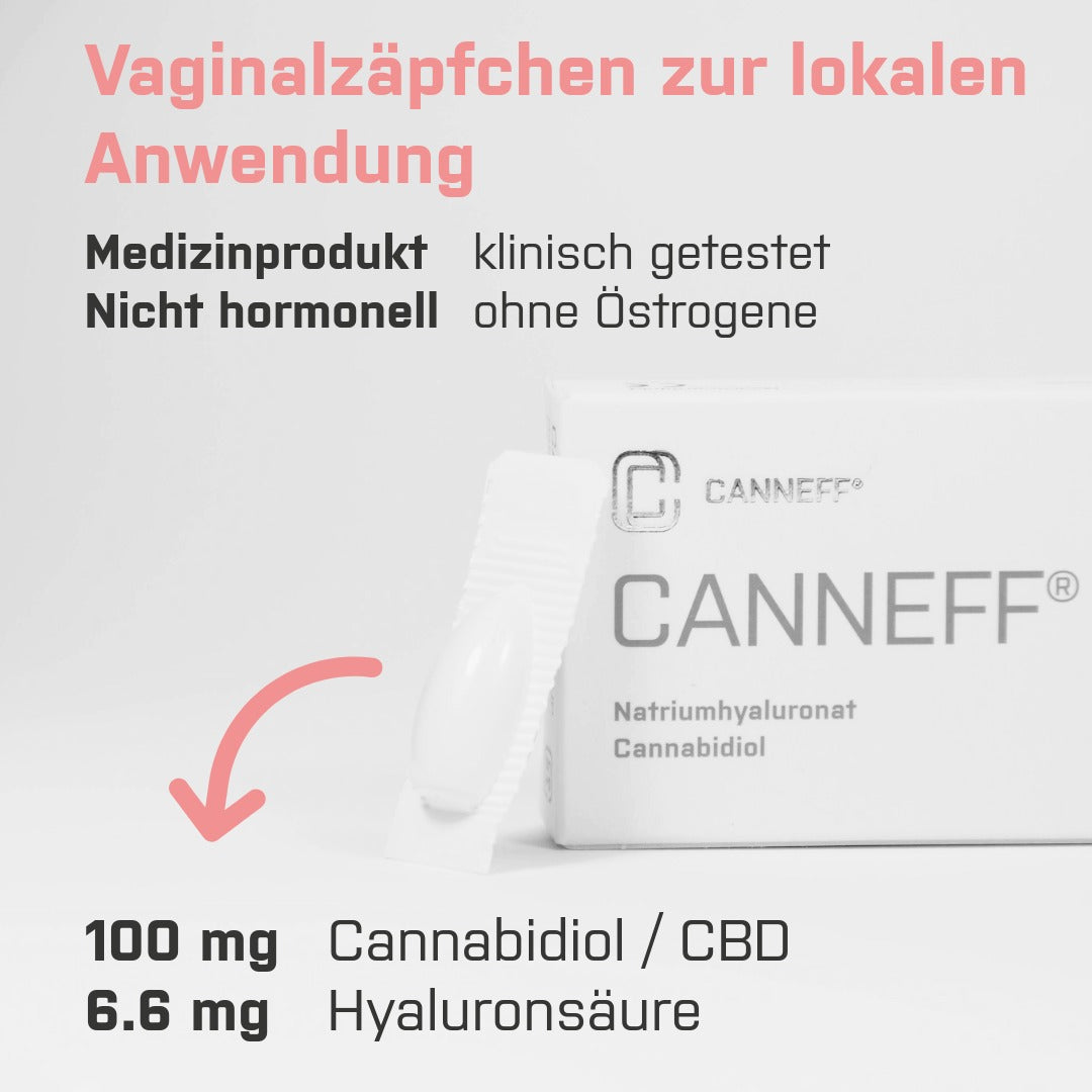 CANNEFF VAG SUP Vaginal Suppositories with CBD and Hyaluronic Acid