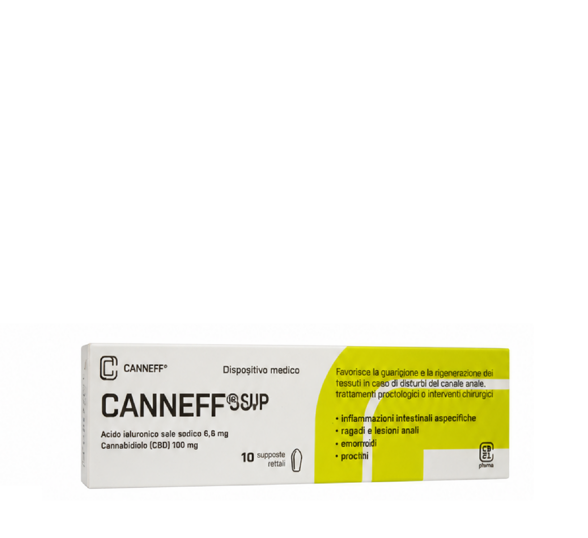 CANNEFF SUP Rectal Suppositories with CBD & Hyaluronic Acid *10pcs