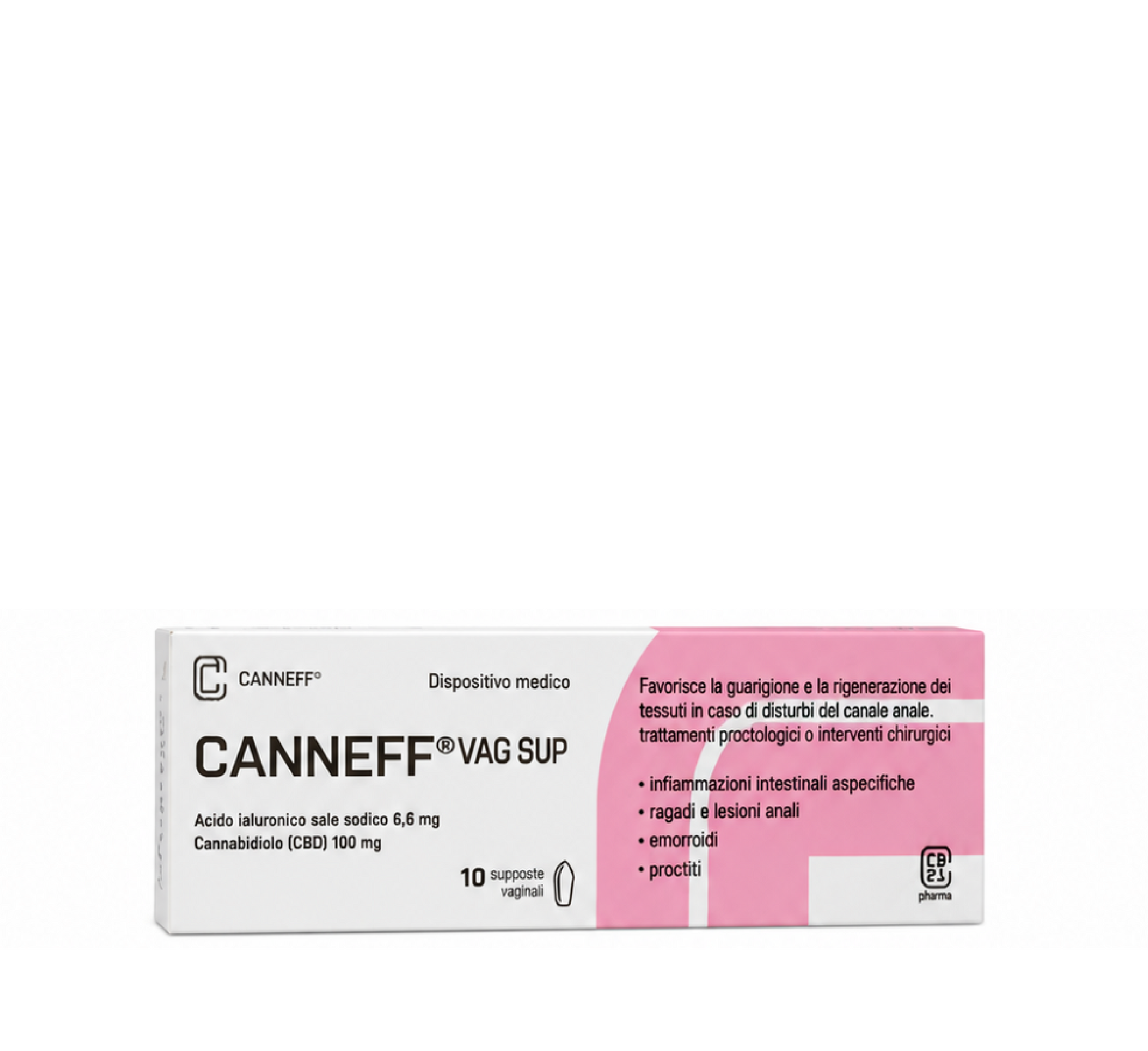 CANNEFF VAG SUP Vaginal Suppositories with CBD & Hyaluronic Acid *10pcs