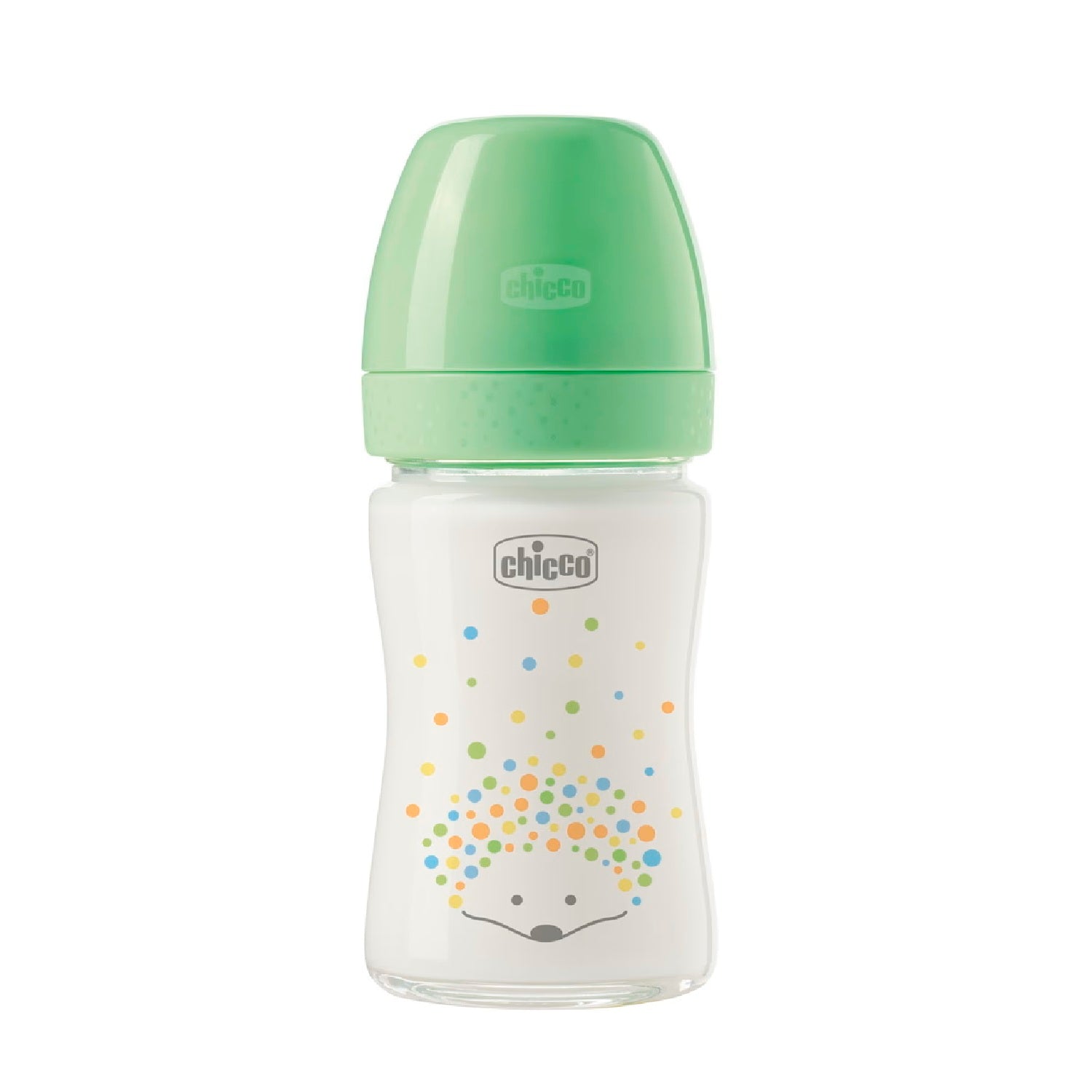 Chicco Perfect Easy Glass Feeding Bottle 150ml Slow Flow 0m+ Silicone, Green