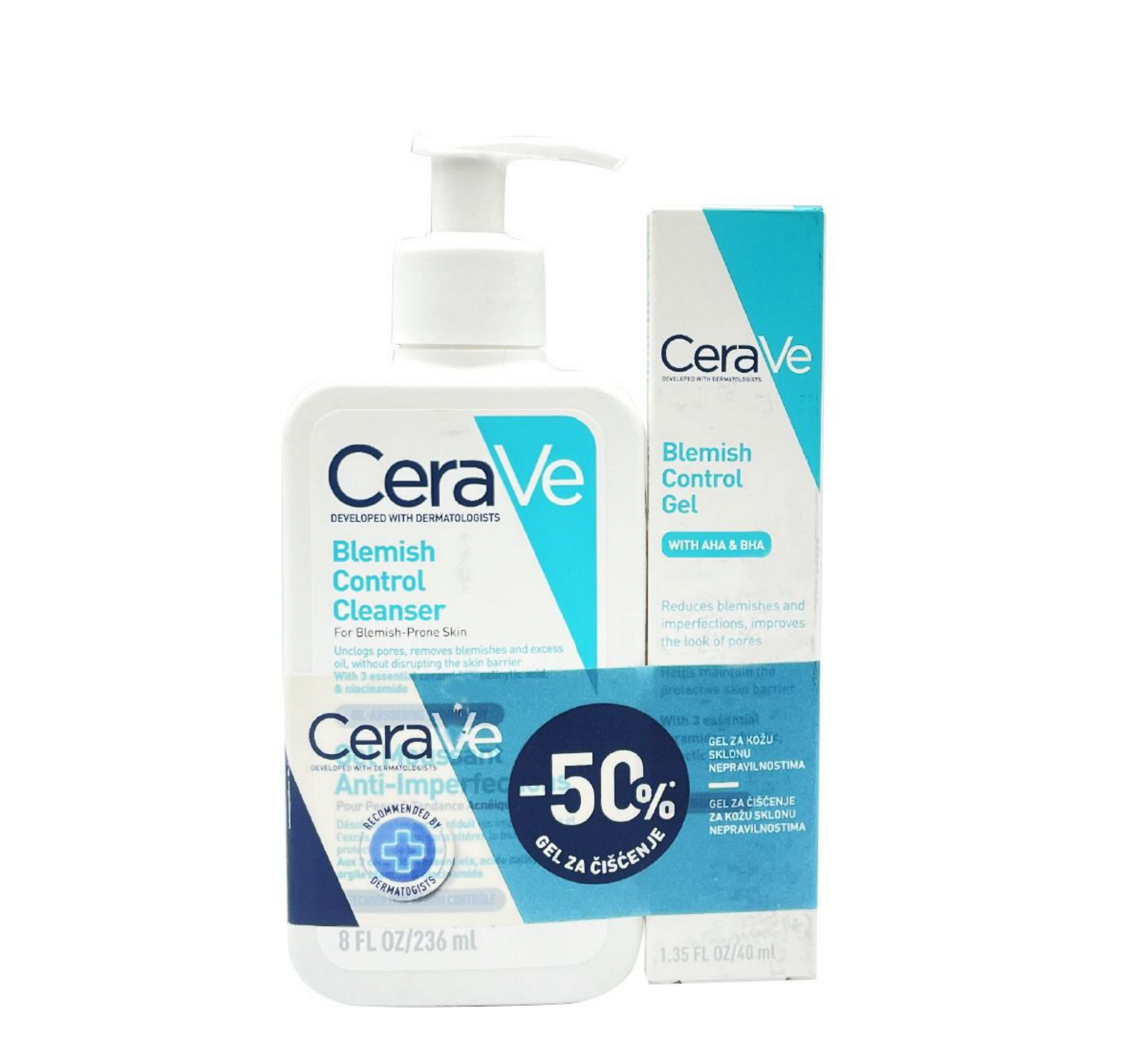CeraVe Set - Blemish Control Cleanser (236ml) + Blemish Control Gel (40ml)