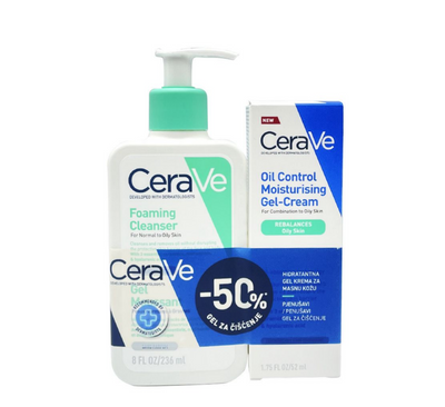 CeraVe Set - Foaming Cleanser (236ml) + Oil Control Moisturising Gel-Cream (52ml)