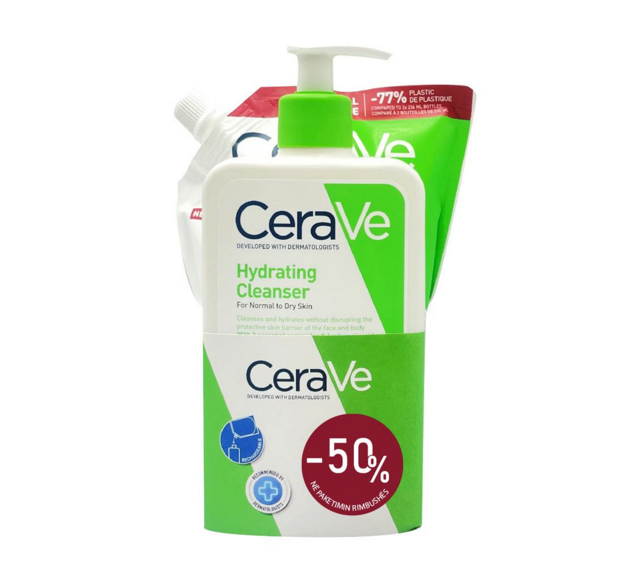 CeraVe Set - Hydration Cleanser + Refill Pouch (2 x 473ml)