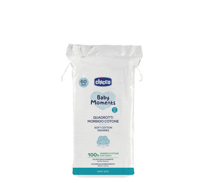Chicco Baby Moments меки памучни квадрати *60 парчиња (0m+)