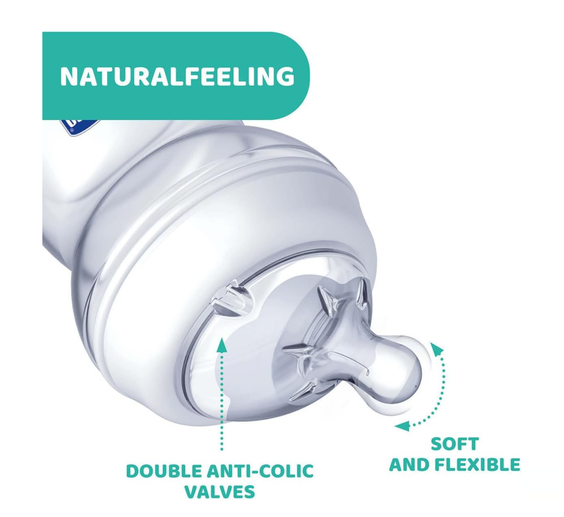 Chicco Natural Feeling Silicone Teat Adjustable Flow 4M+ *2pcs (biberon ushqyes)
