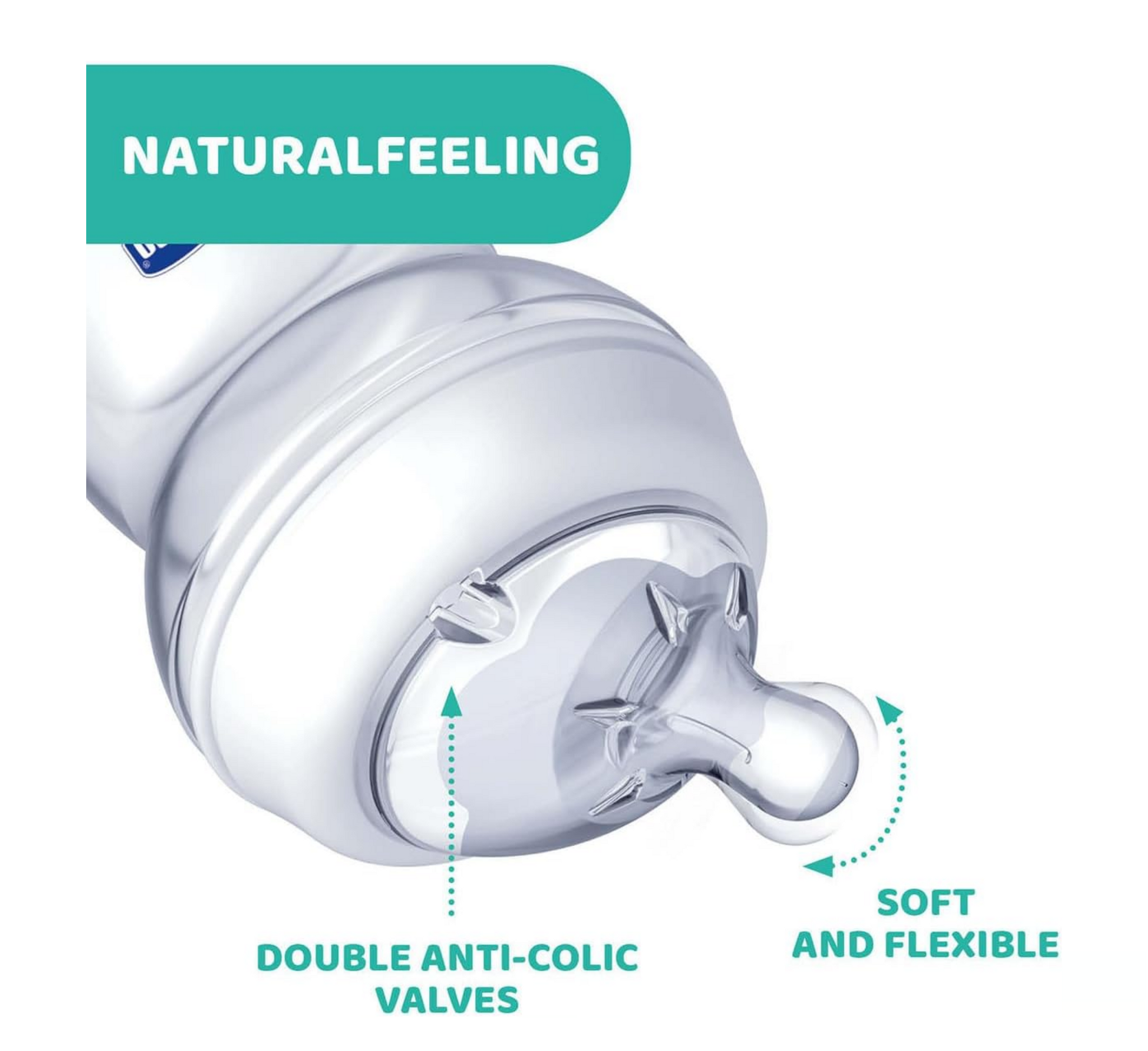 Chicco Natural Feeling Silicone Teat Adjustable Flow 4M+ *2pcs (biberon ushqyes)