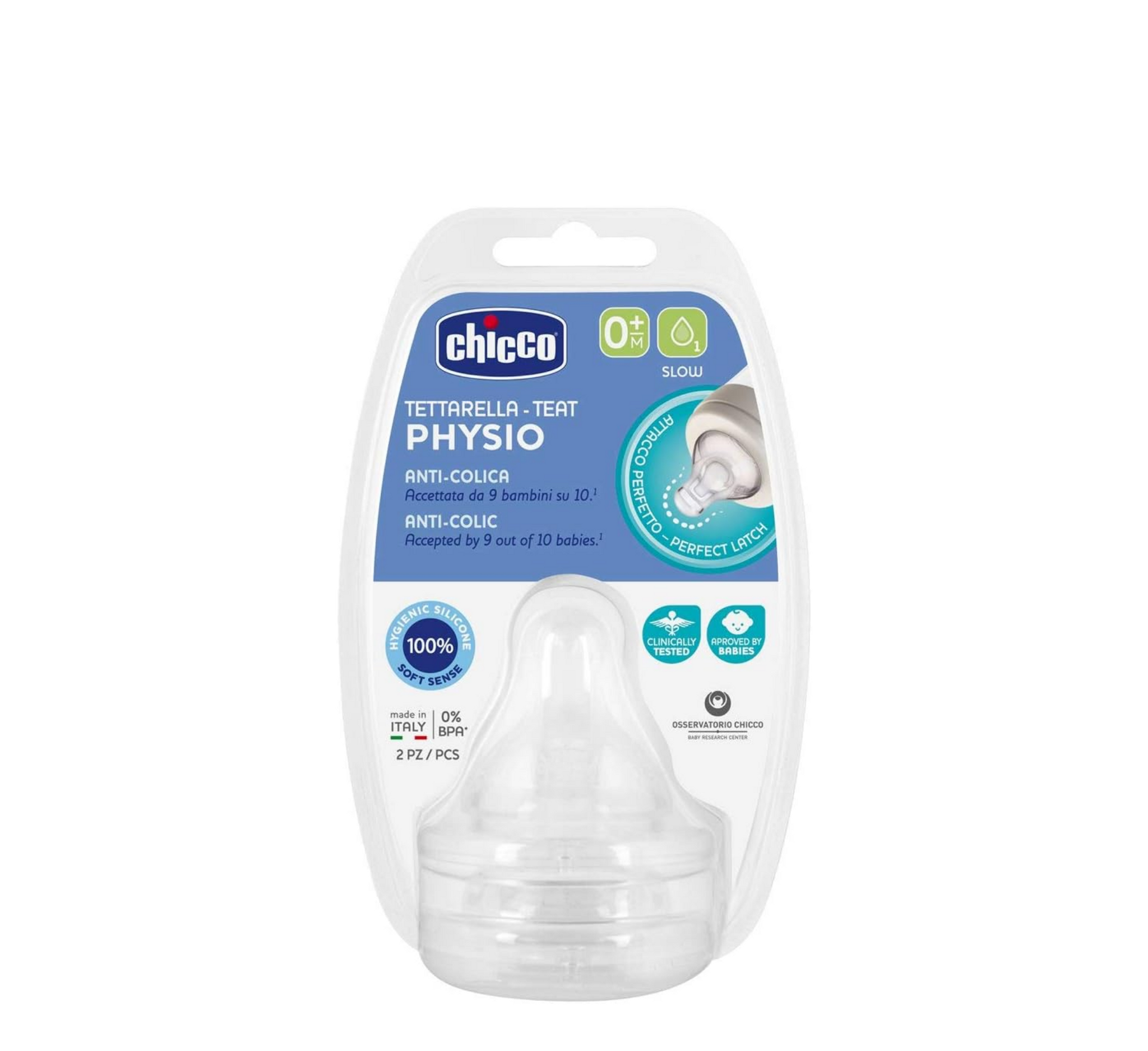 Chicco Physio Anti-Colic Silicone Teat (biberon ushqyes) *2pcs