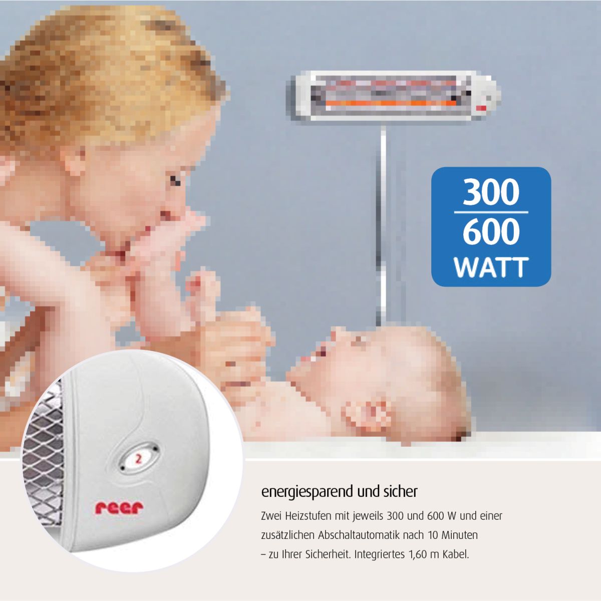 Changing table heater with automatic shutoff