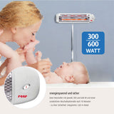 Changing table heater with automatic shutoff