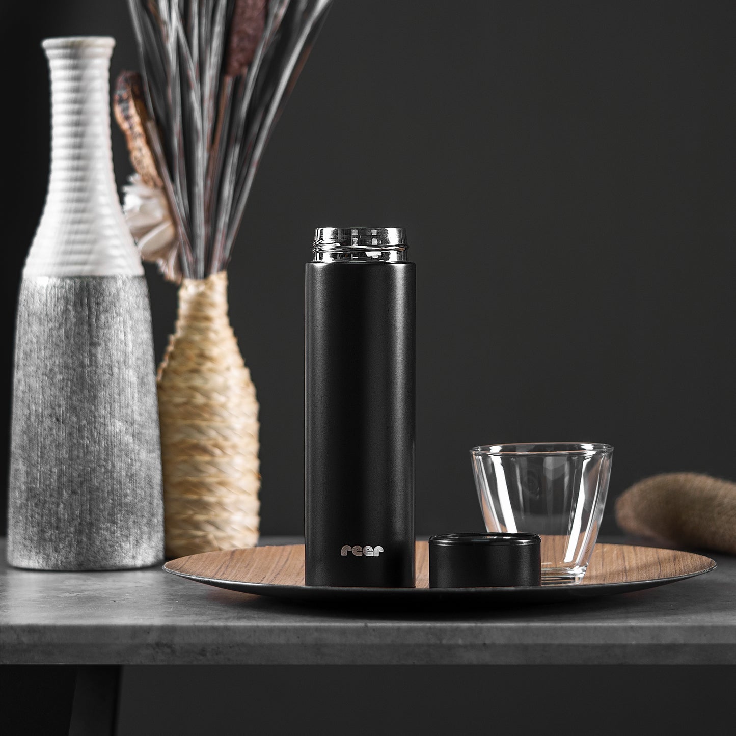 ColourDesign stainless steel vacuum bottle, 450 ml, black