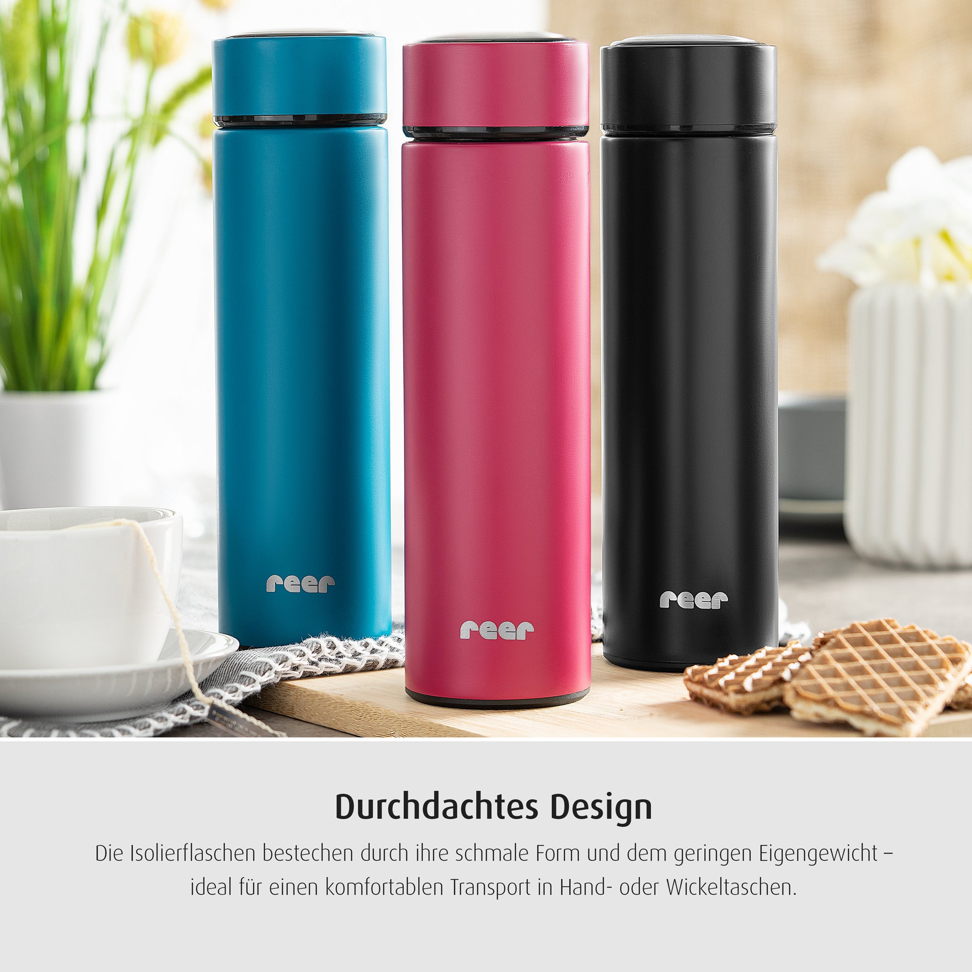 ColourDesign stainless steel vacuum bottle, 450 ml, black