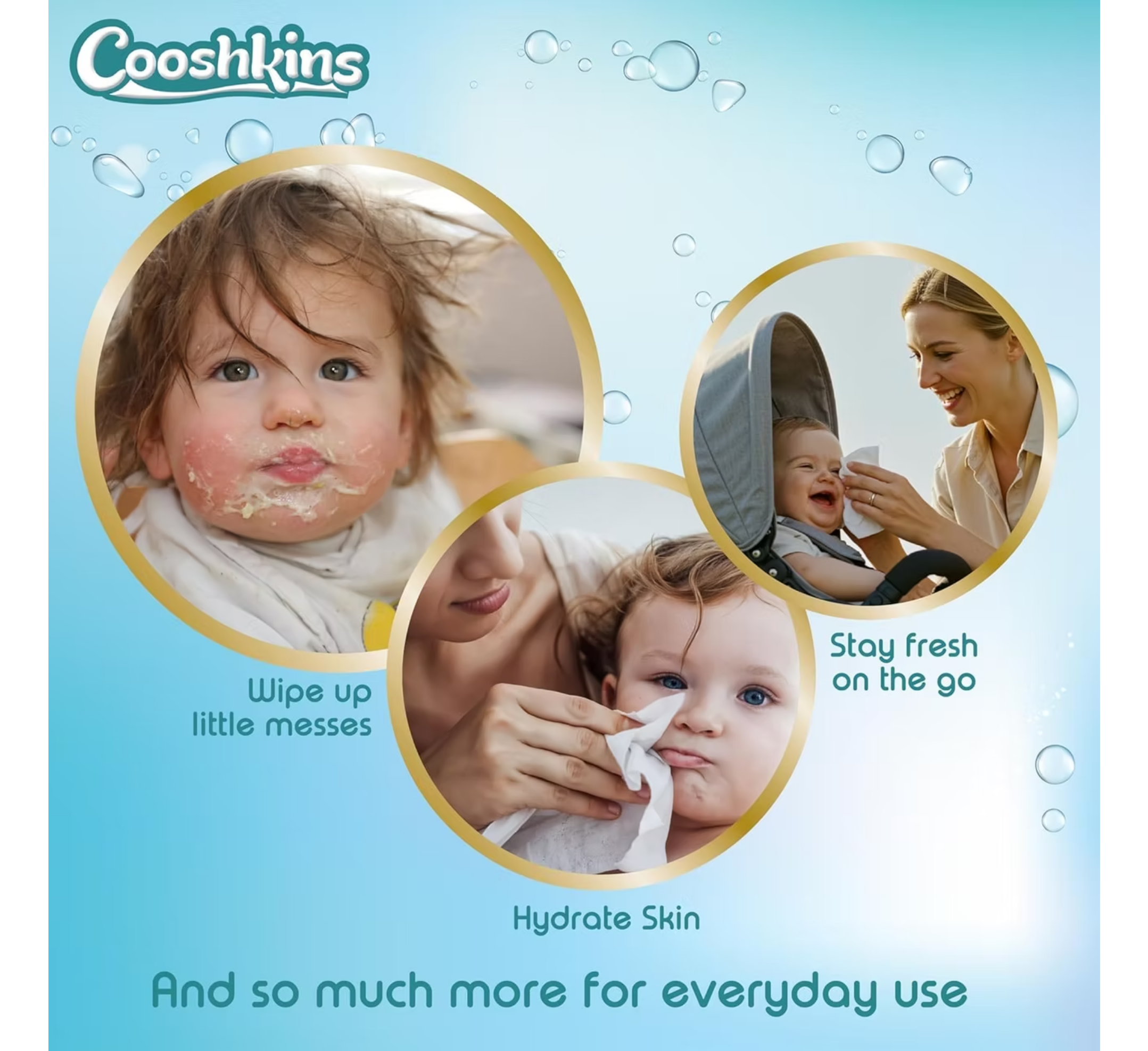 Cooshkins 99.9% Pure Water Baby Wipes *60pcs