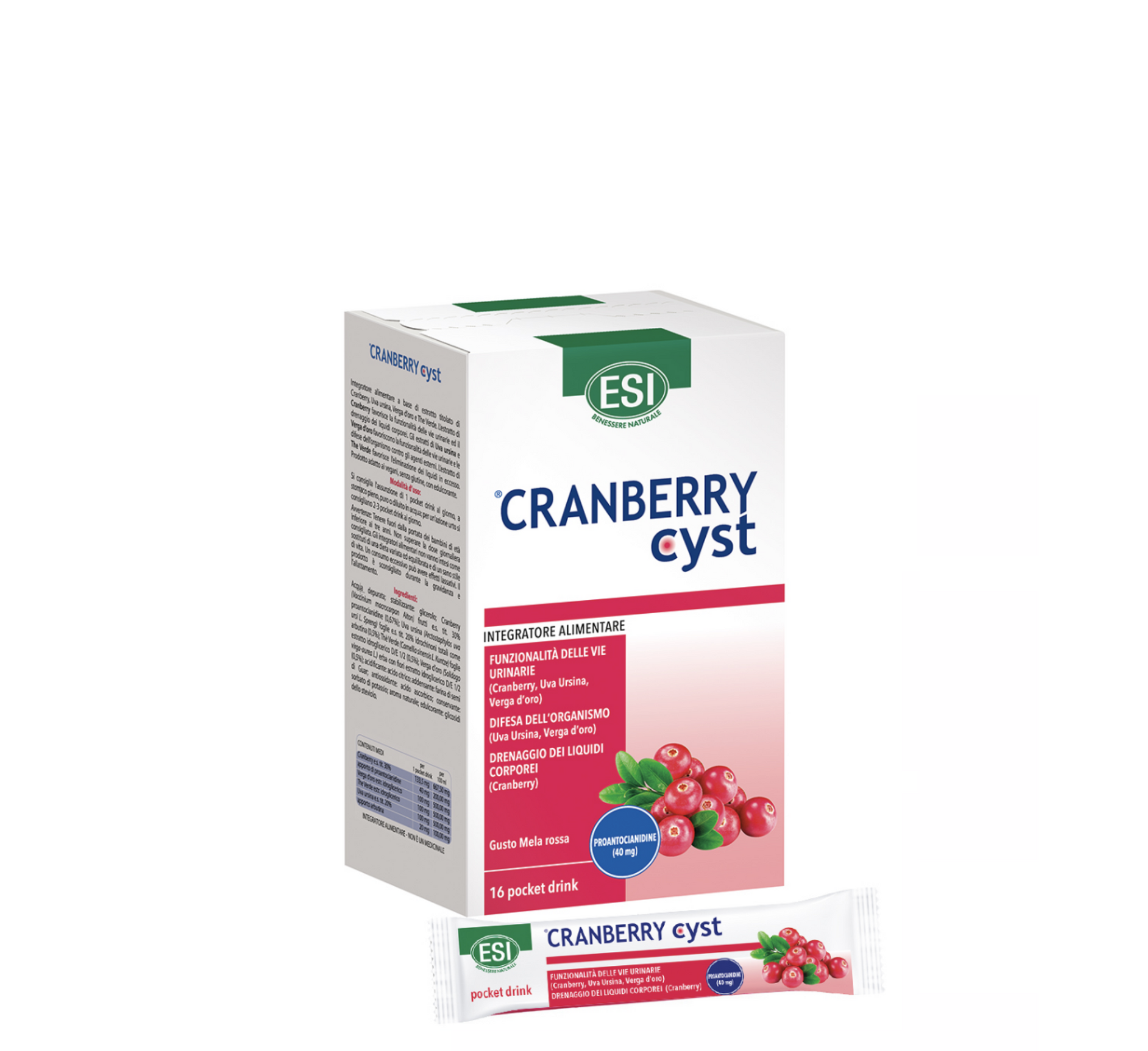 ESI Cranberry Cyst Pocket Drink (*16 x 20ml)
