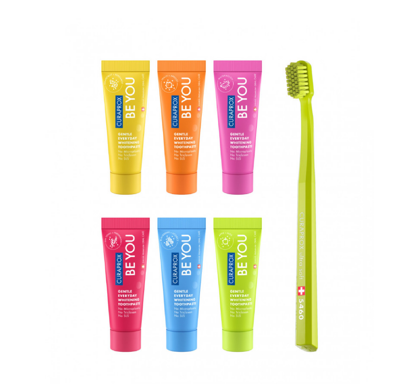 Set pastash dhëmbësh zbardhuese Curaprox Be You Six Taste