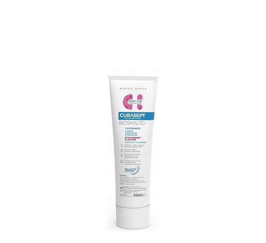Curasept Biosmalto Baby-Kid Strawberry Flavour Toothpaste without Fluoride *50ml