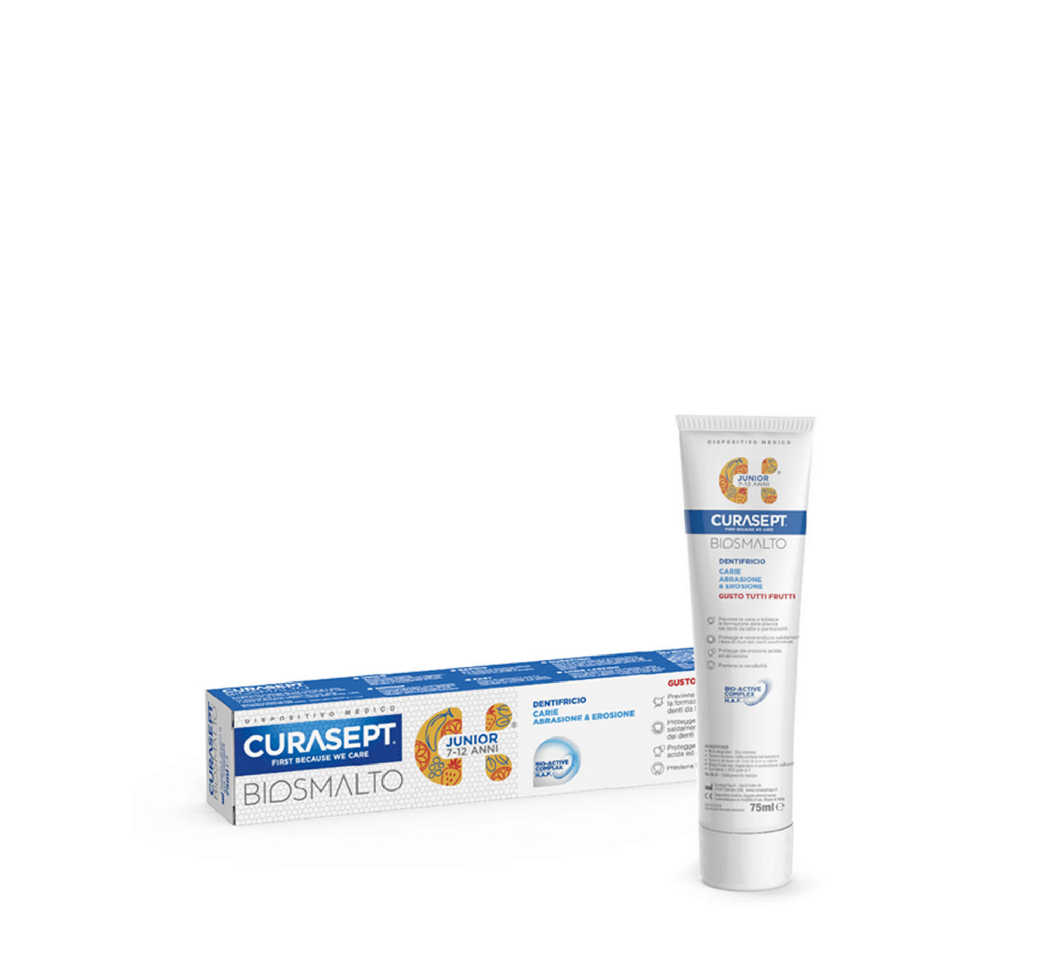 Pastë dhëmbësh Curasept Biosmalto Junior për kariesë, gërryerje dhe erozion (7-12 vjeç) *75ml