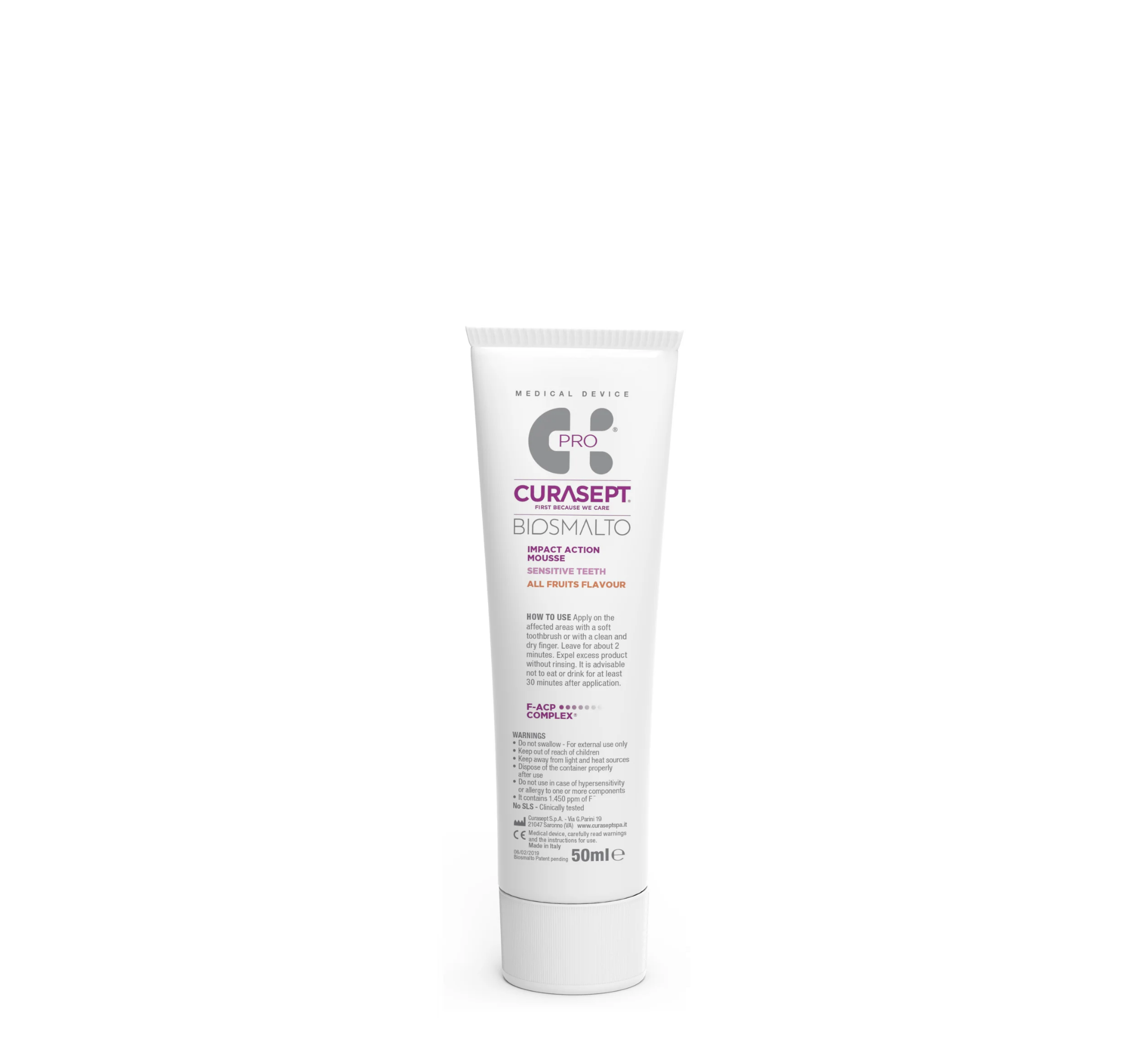 Curasept Biosmalto Mousse for Sensitive Teeth All Fruits Flavour *50ml